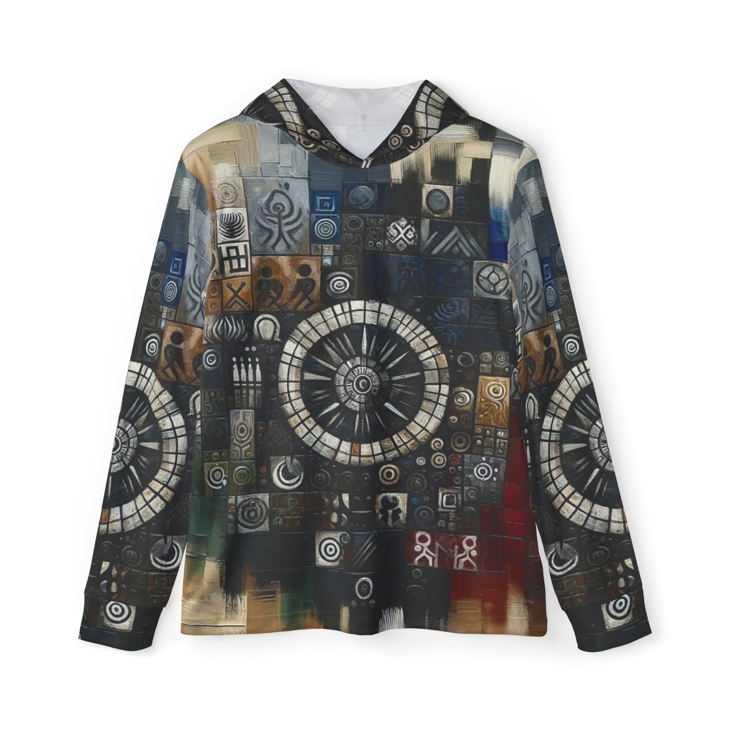 Men's Sports Warmup Hoodie (AOP), African Abstract Print