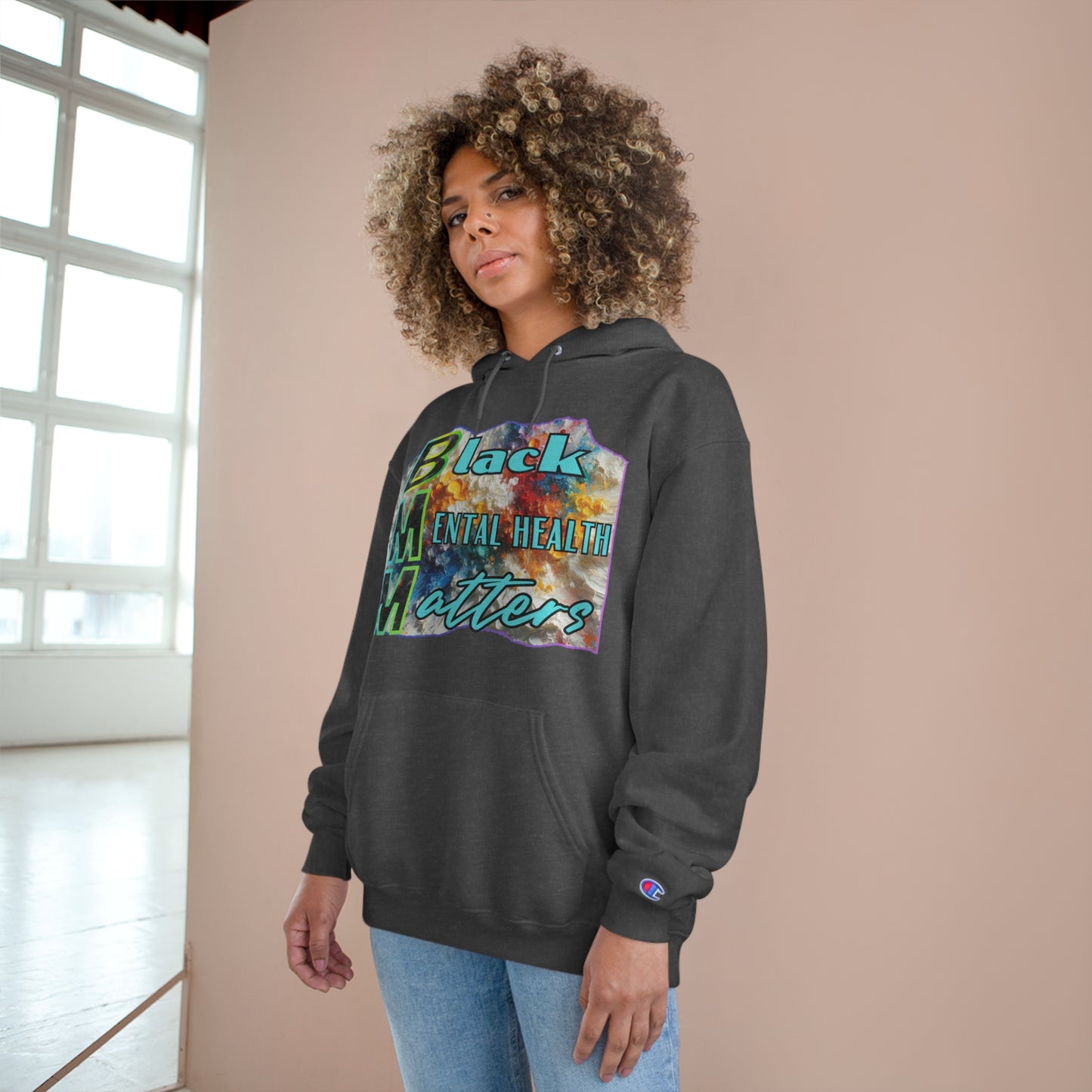 Champion Hoodie, "Black Mental Health Matters" Inclusion, Anti-Racism, Racial Justice, One Love, Unity, Diversity, Immigrant Outsiders, Caribbean Culture, FashionWithPurpose, ConsciousClothing, Cultural Identity, Black Inspiration Empowerment