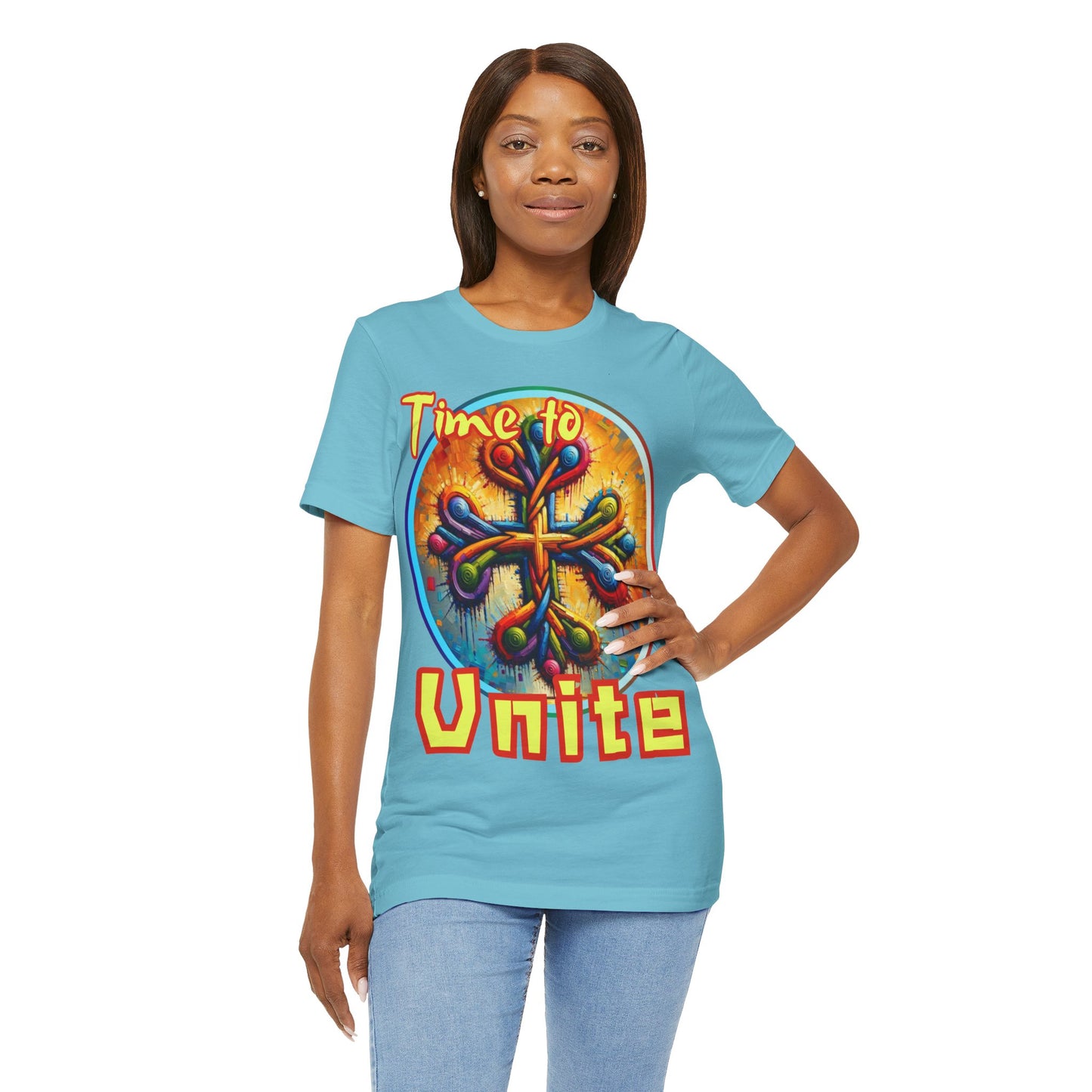 Unisex Jersey Short Sleeve Tee, "Time to Unite" Self-Awareness, Unity, Inclusion, Anti-Racism, One Love, Inclusion, DEI, Diversity