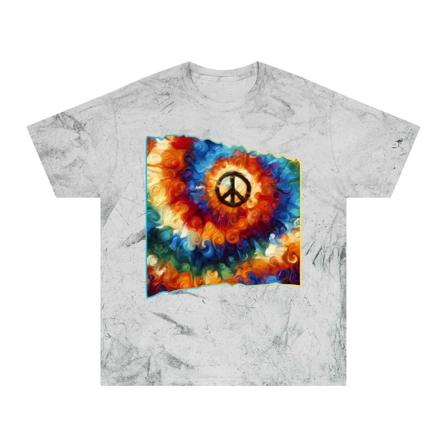 Unisex Color Blast T-Shirt "Peace" One World, Self-Love, Anti-Racism, One Love, Unity, Inclusion, Diversity, Immigrant Outsiders, Cultural Identity, Black Excellence Empowerment Inspiration, FashionWithPurpose, ConsciousClothing