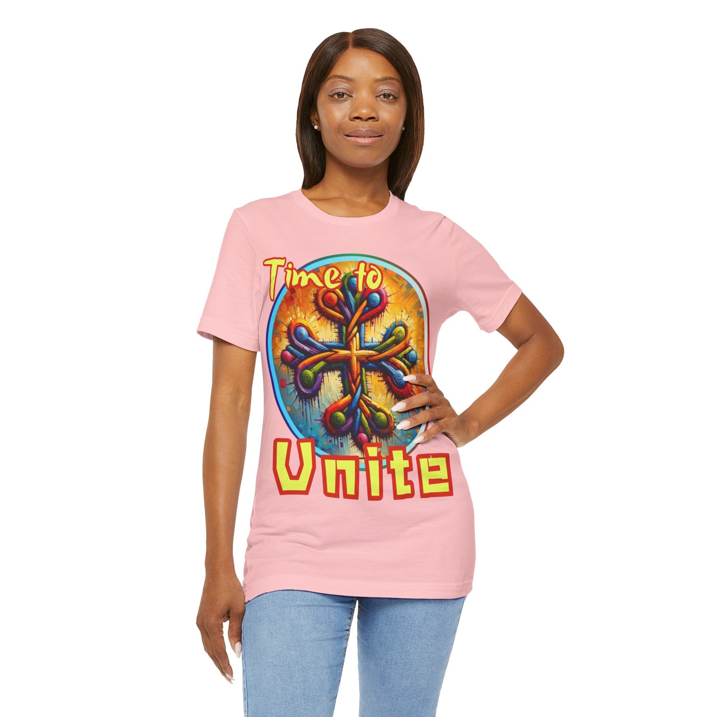 Unisex Jersey Short Sleeve Tee, "Time to Unite" Self-Awareness, Unity, Inclusion, Anti-Racism, One Love, Inclusion, DEI, Diversity