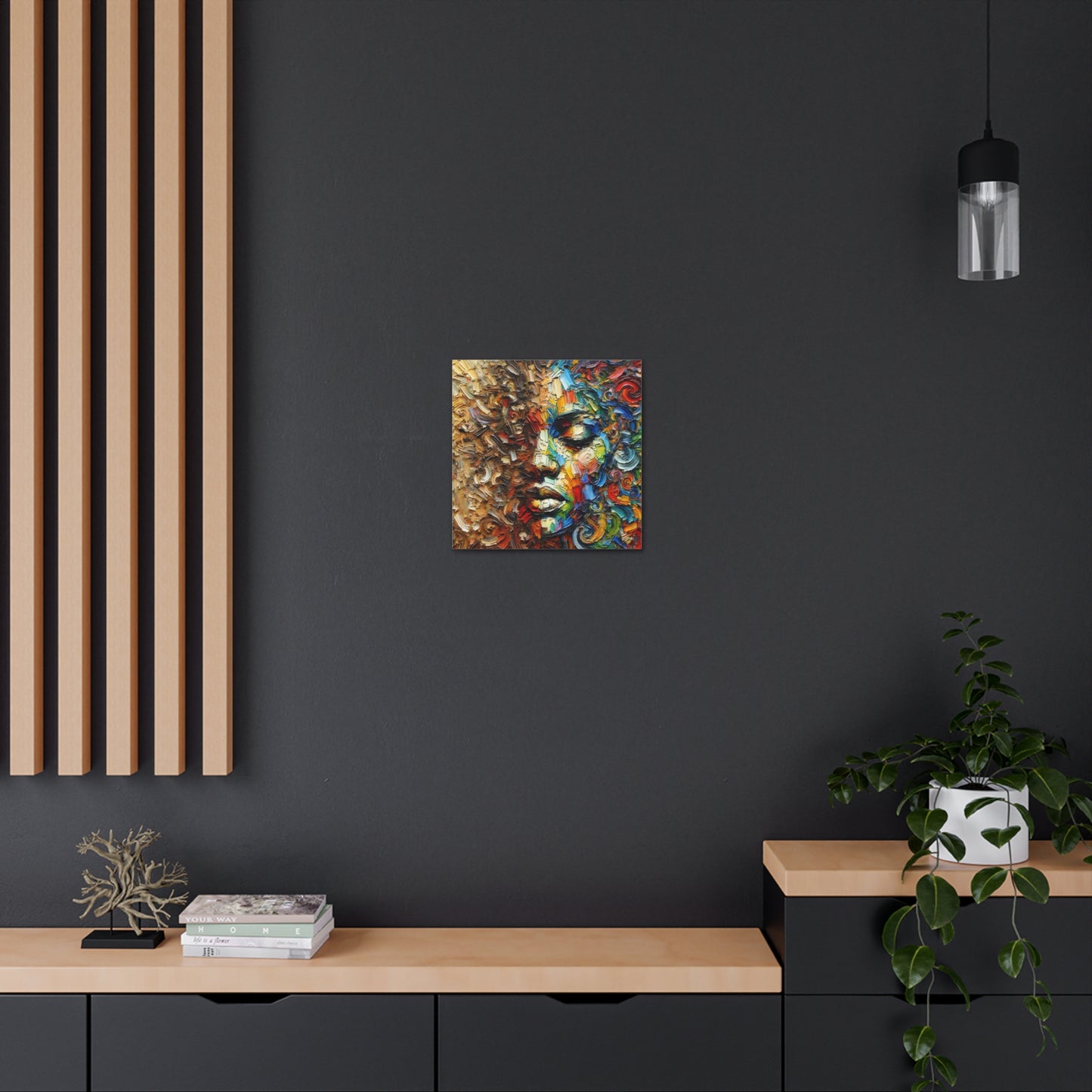 Art Print, African Woman "In Abstraction," Black Roots, Oil Finish, Unity, One Love, Abstract, Canvas Gallery Wrap