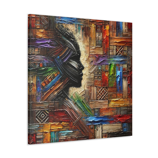 Art Print, African Print, Black Power, African Mask, Abstract Oil Finish, Unity, One Love, Canvas Gallery Wrap