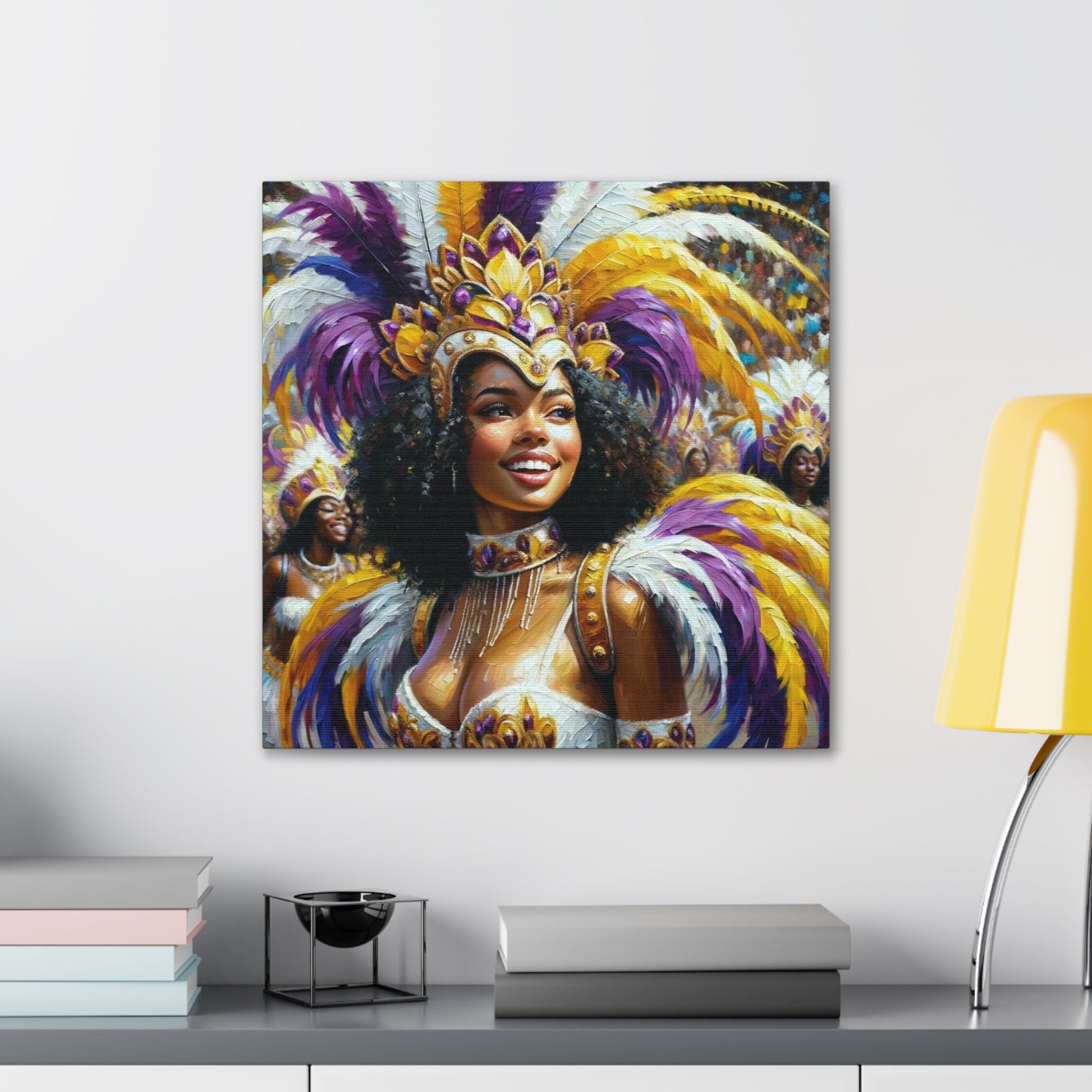 Art Print#10 of Trini Masquerader, Carnival, Oil Finish, West Indian Ethnicity, Cultural, Heritage, Art, Black Woman, Canvas Gallery Wraps