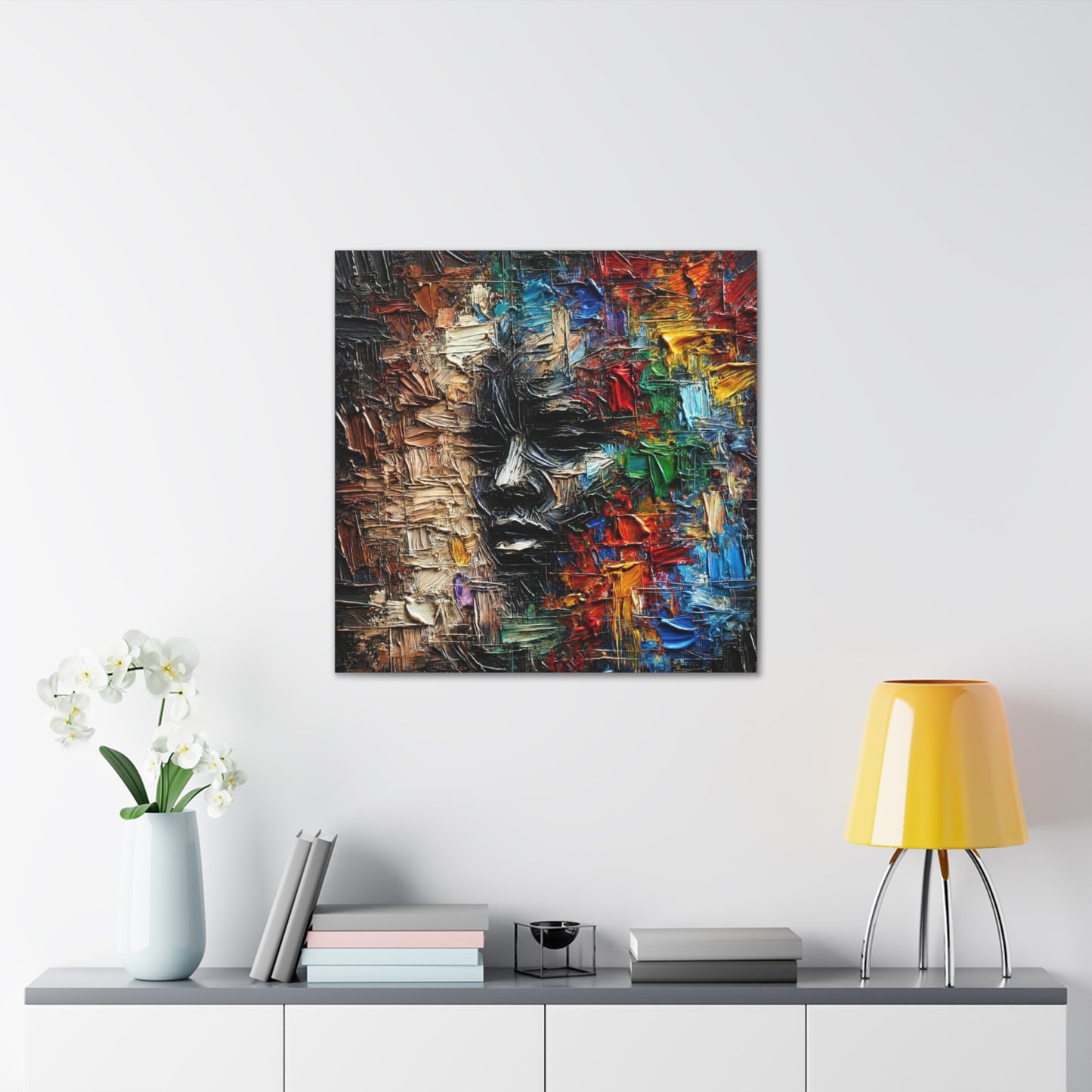 Art Print, African Print, Black Power, African Mask, Abstract Oil Finish, Unity, One Love, Canvas Gallery Wrap