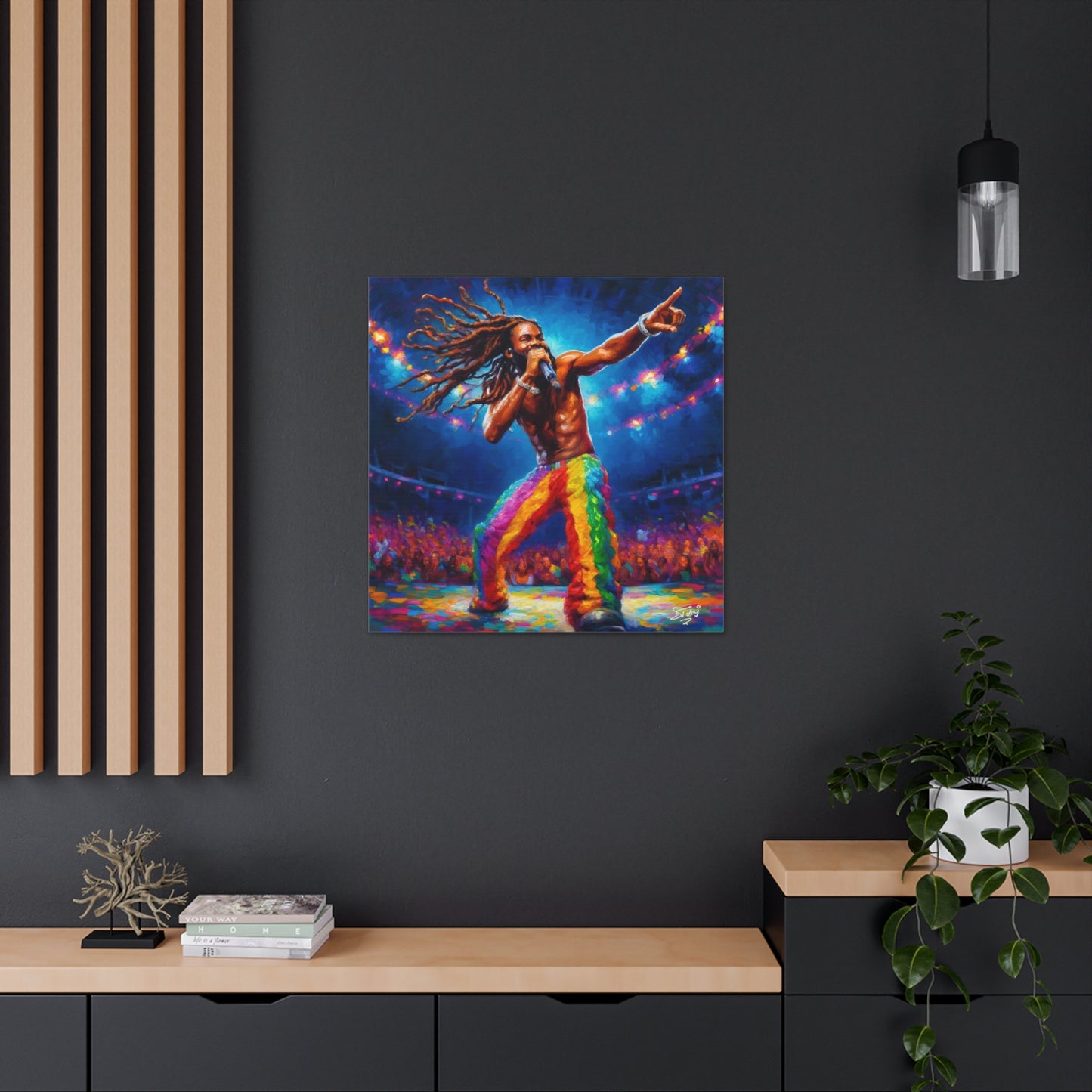 Art Print, Soca Artist, Oil Finish, West Indian Ethnicity, Cultural, Heritage, Abstract, Canvas Gallery Wrap