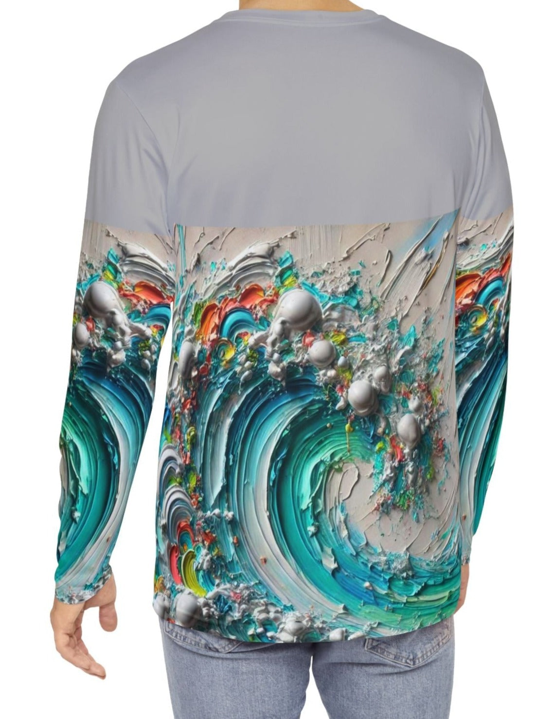 Men's Brushed Polyester Long Sleeve Shirt (AOP) Abstract Paint Print