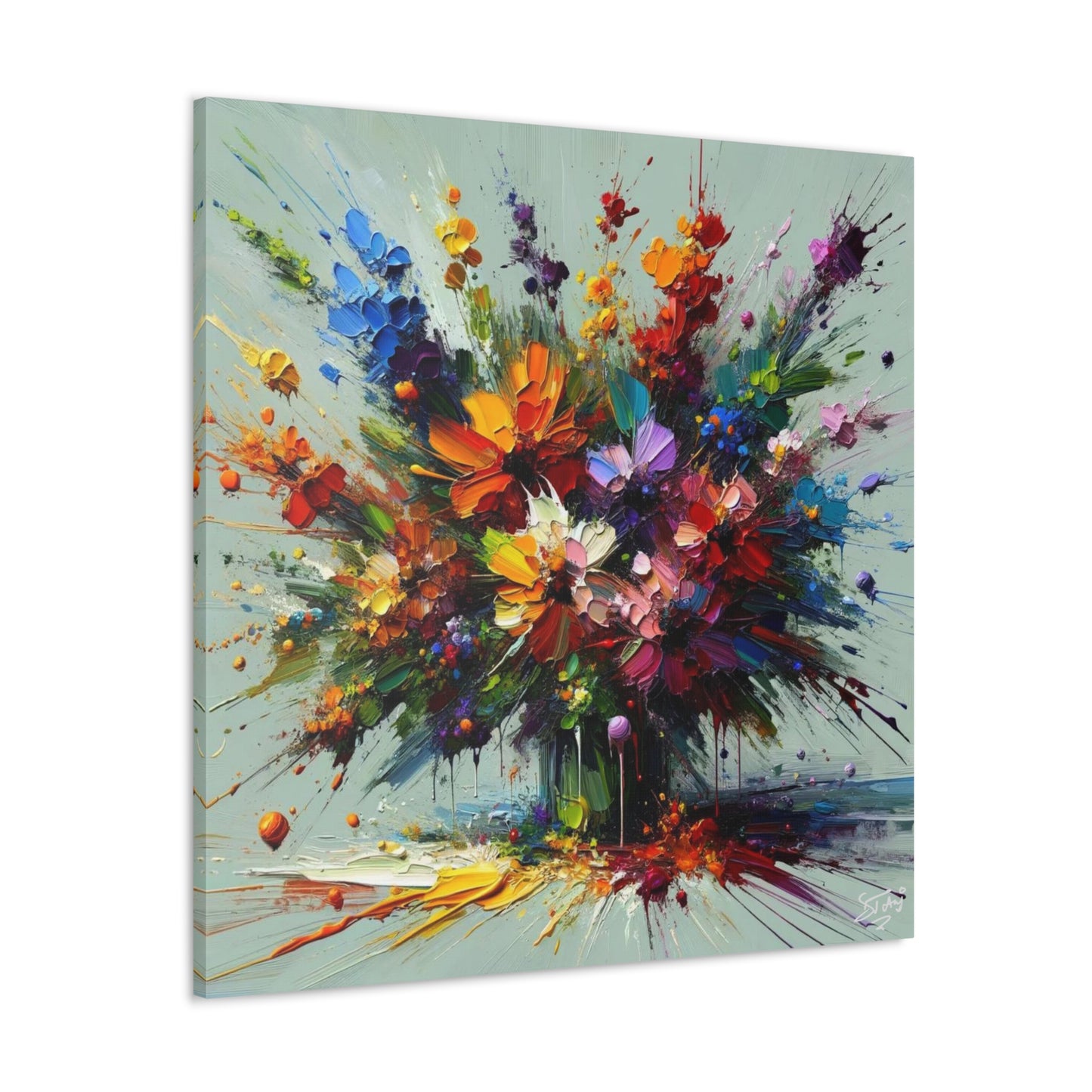 Art Print of Caribbean Bouquet, Oil Finish, West Indian Art, Canvas Gallery Wraps