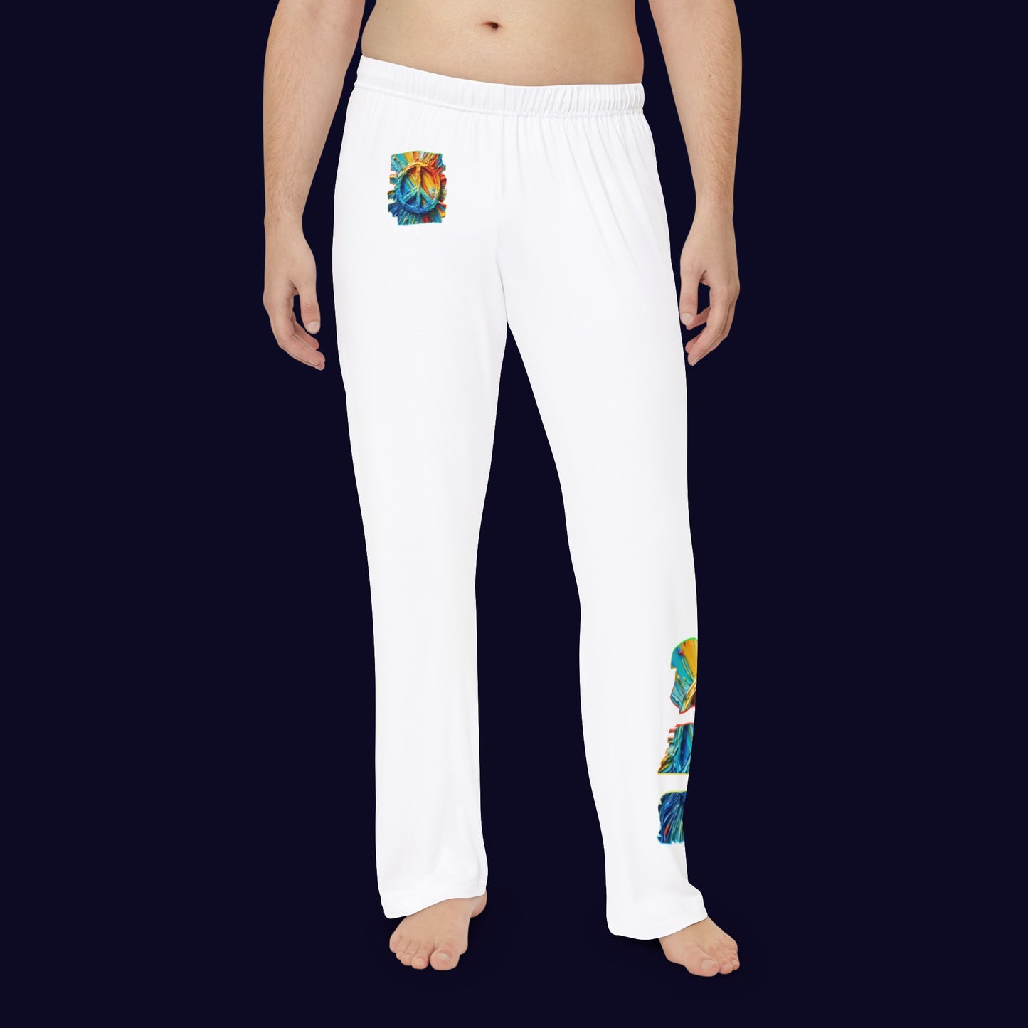 Men's Brushed Polyester Lounge Pants (AOP) "Peace"