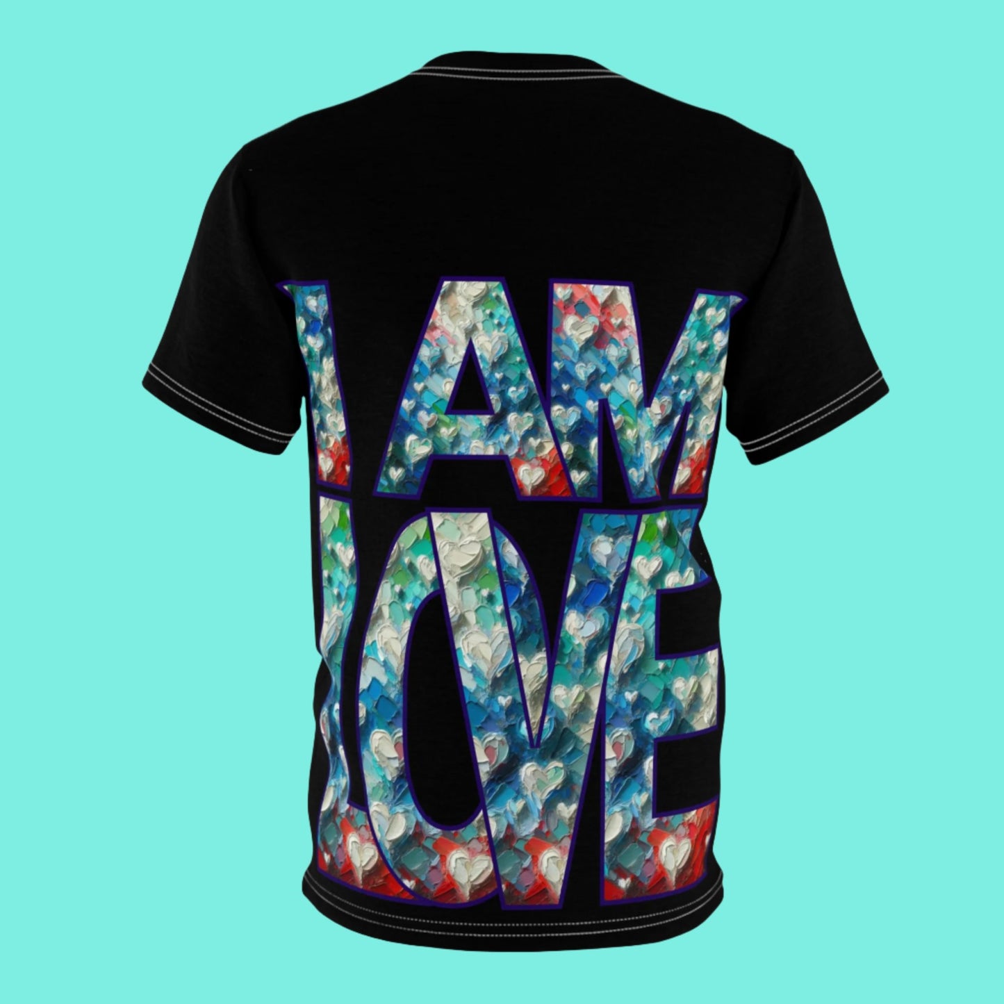 Unisex Cut & Sew Tee (AOP), "I Am Love"