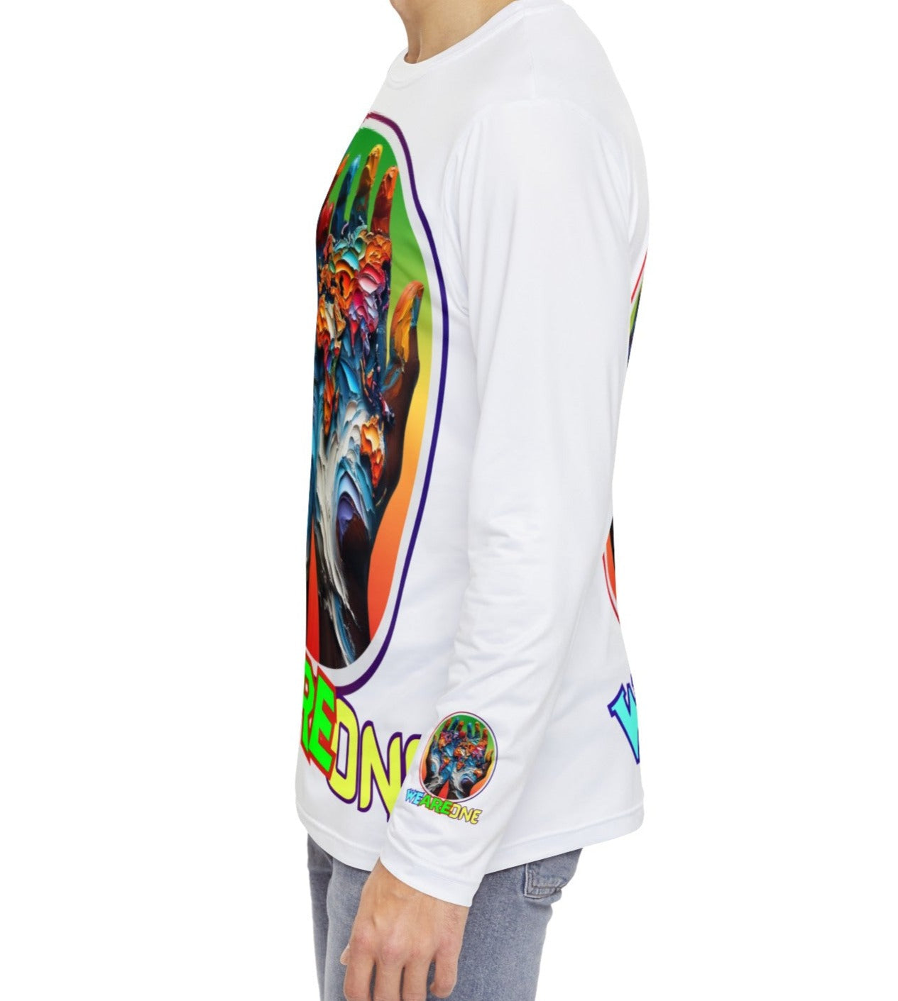 Men's Brushed Polyester Long Sleeve Shirt (AOP) "We Are One"