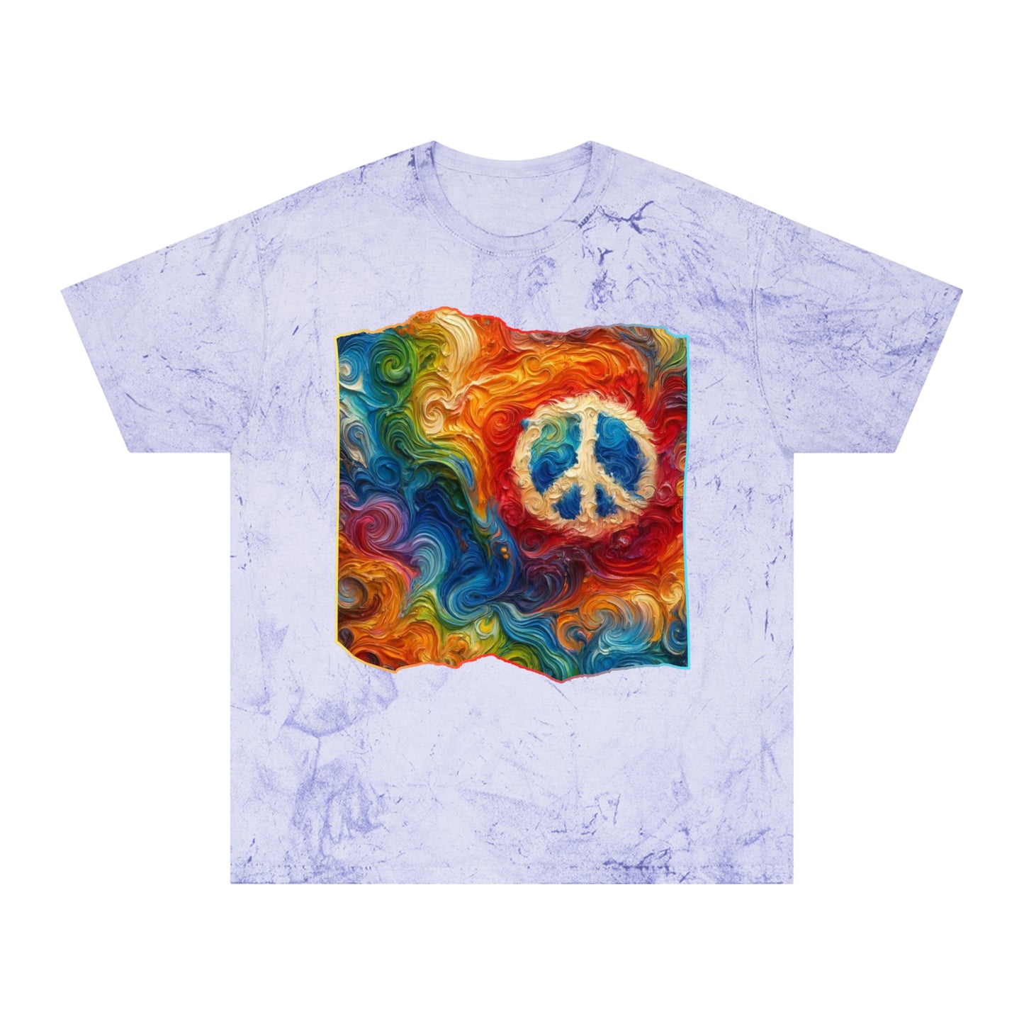 Unisex Color Blast T-Shirt "Peace" One World, Self-Love, Anti-Racism, One Love, Unity, Inclusion, Diversity, Immigrant Outsiders, Cultural Identity, Black Excellence Empowerment Inspiration, FashionWithPurpose, ConsciousClothing