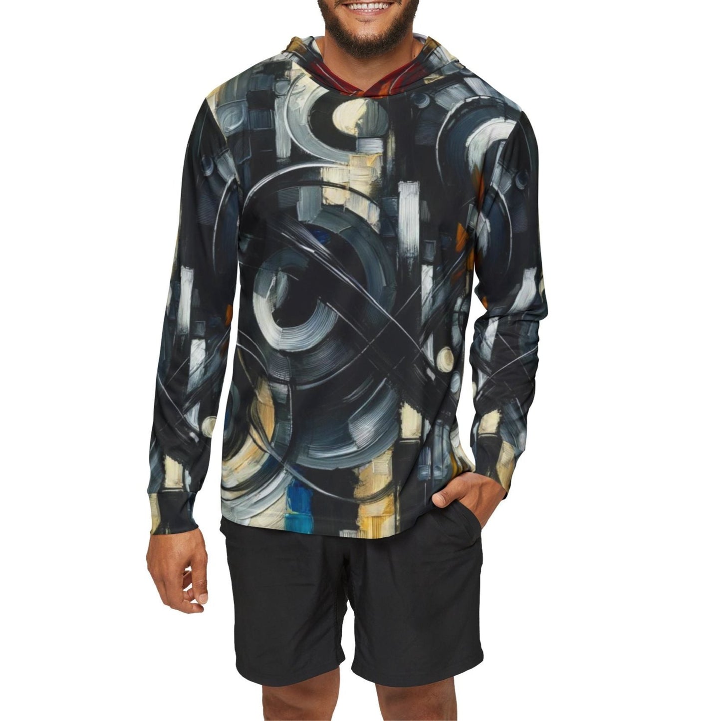 Men's Sports Warmup Hoodie (AOP) - Abstract and African Abstract Prints