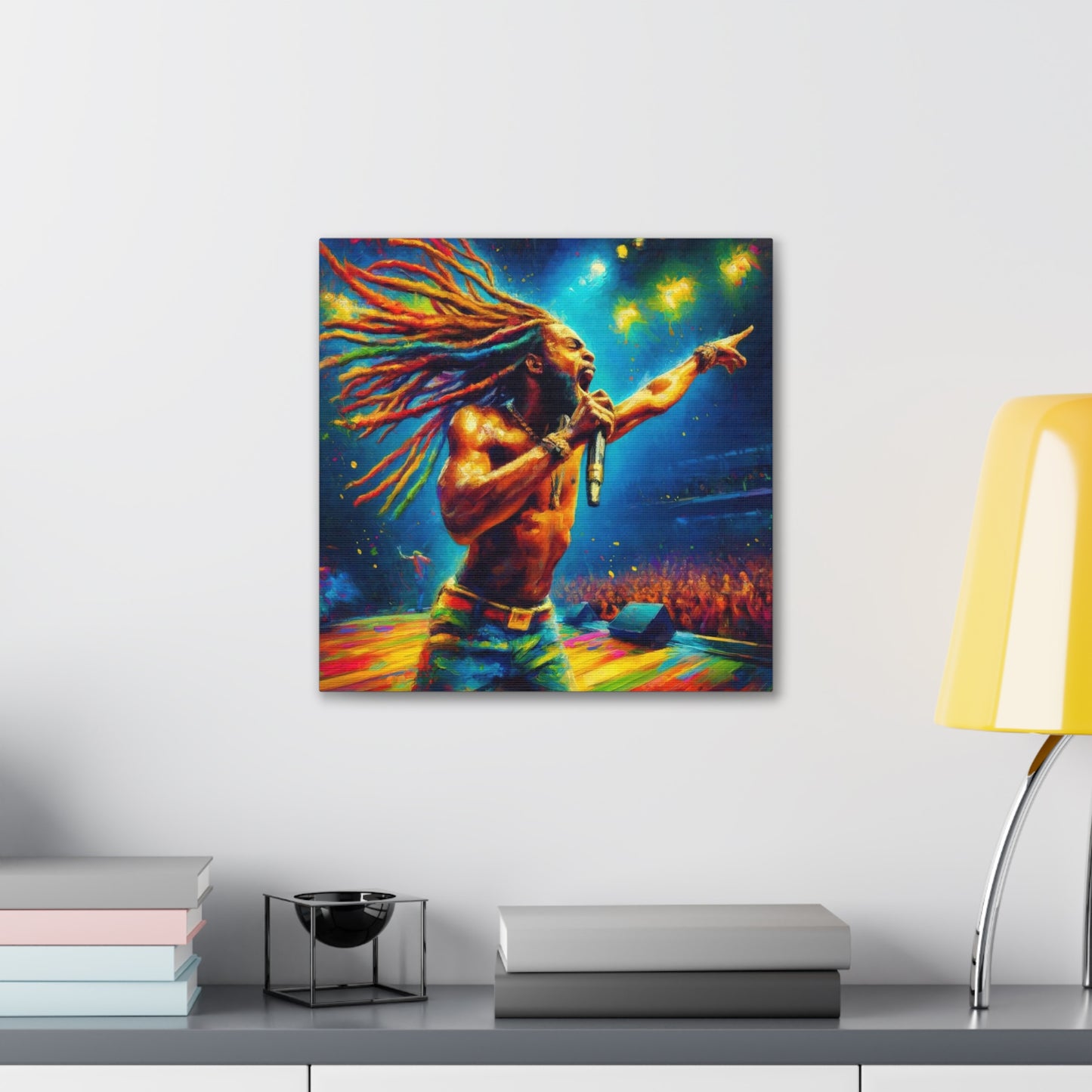 Art Print, Soca Artist, Oil Finish, West Indian Ethnicity, Cultural, Heritage, Semi-Abstract, Canvas Gallery Wrap