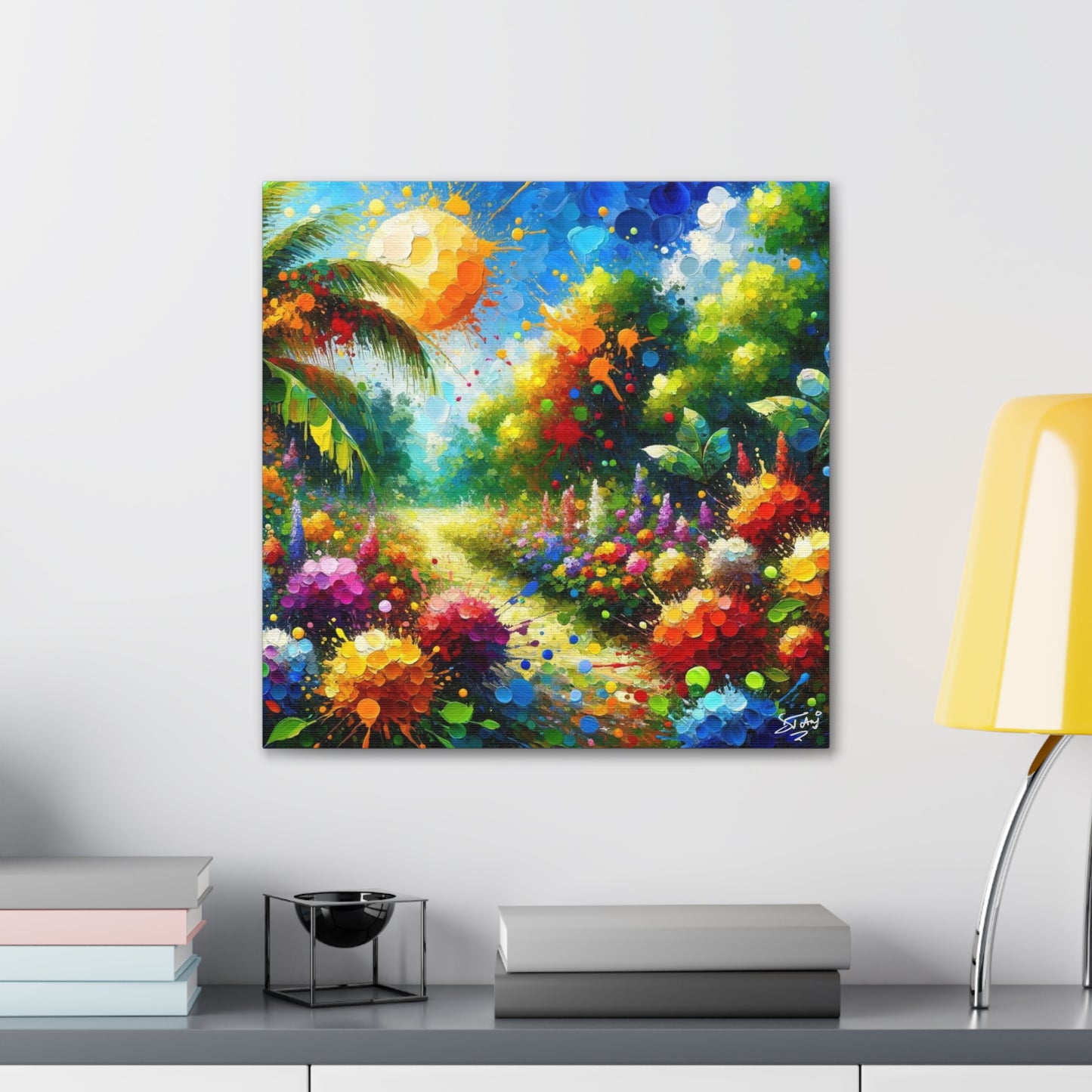 Art Print of Caribbean Flora & Fauna, Oil Finish, West Indian Art, Canvas Gallery Wraps