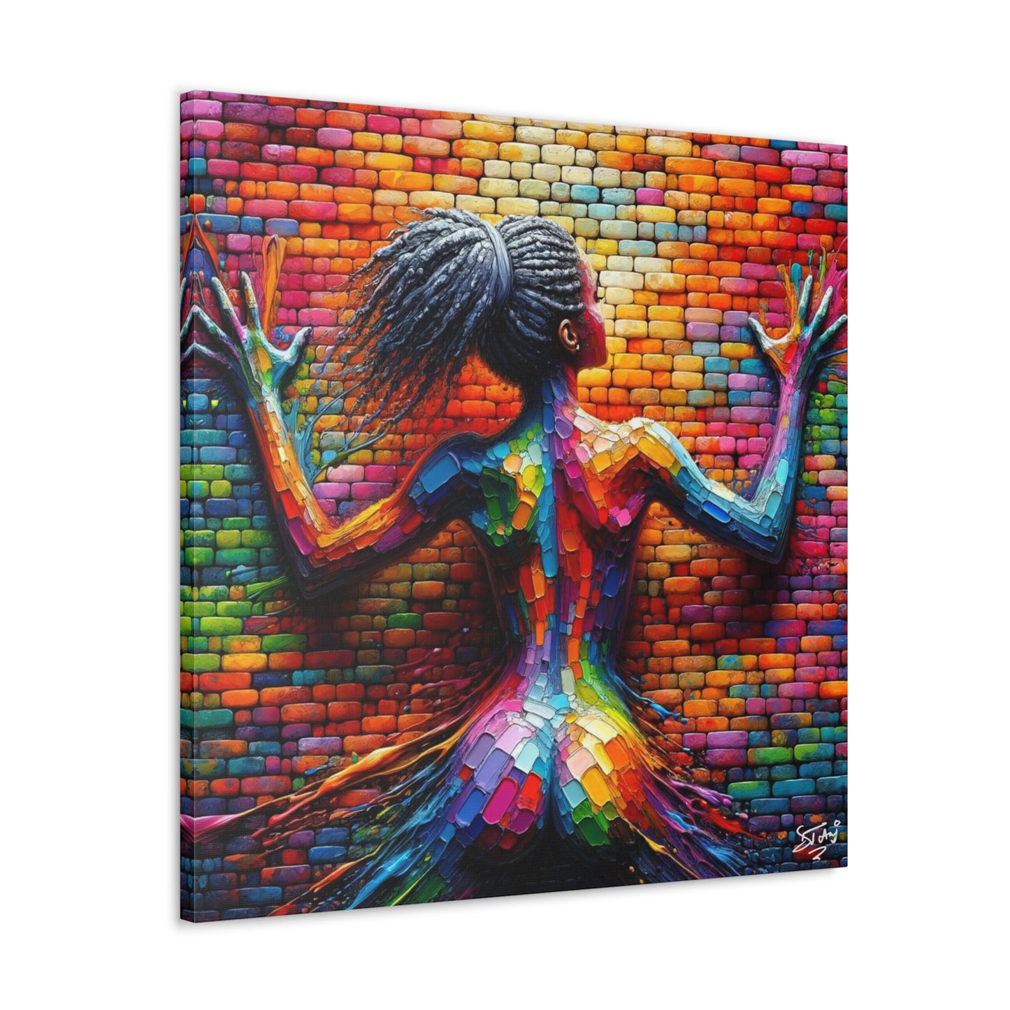 Art Print, Afro-Caribbean Woman, Oil Finish, West Indian Ethnicity, Cultural, Heritage, Semi-Abstract, Canvas Gallery Wrap