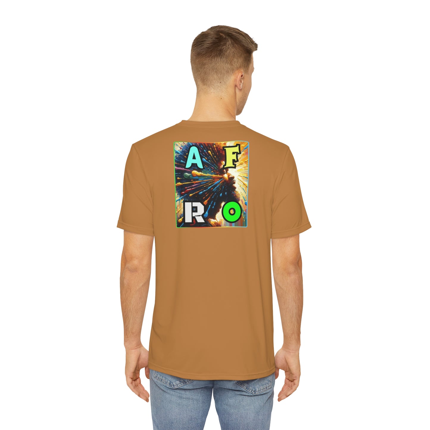 Men's Brushed Polyester Short Sleeve Tee (AOP), "AFRO"