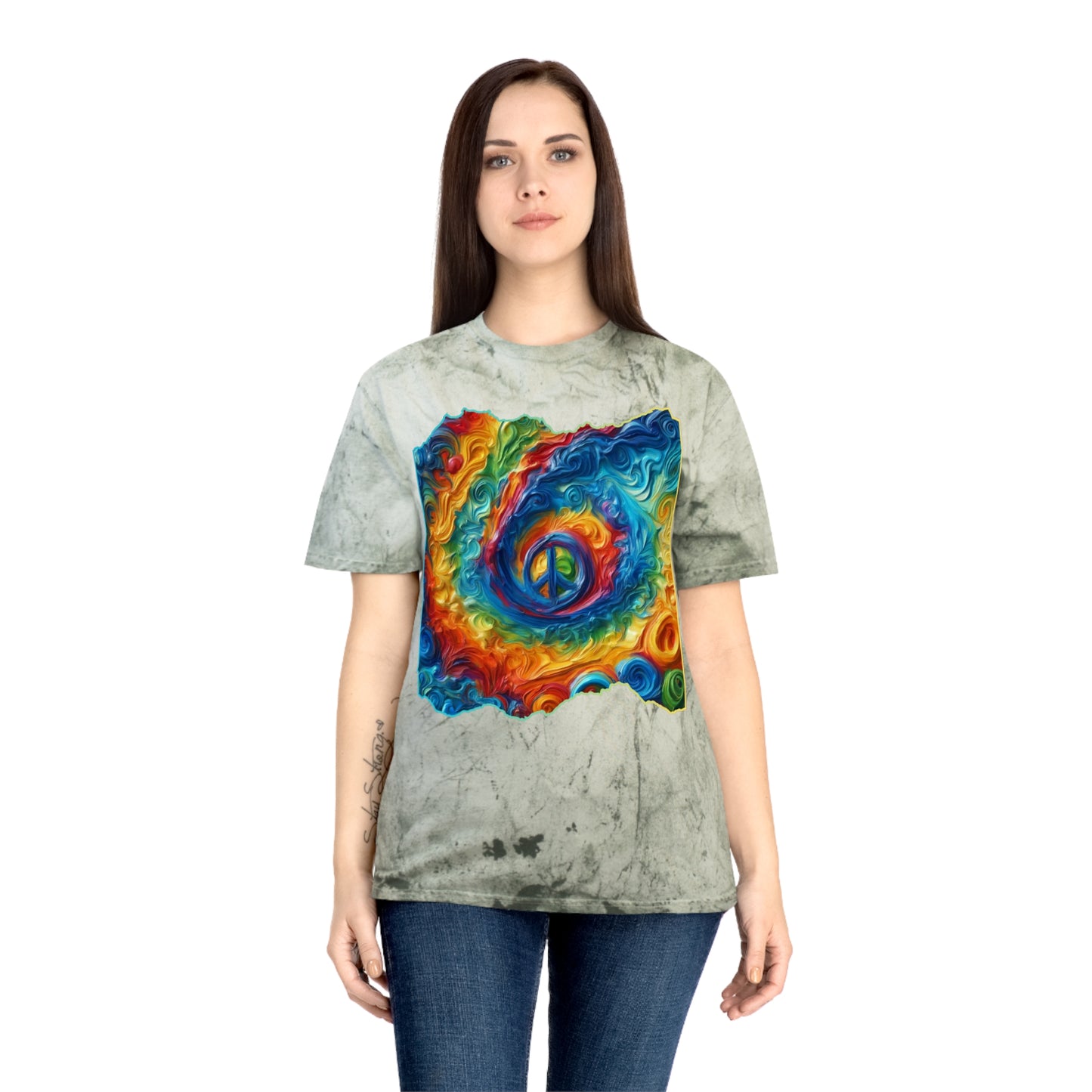 Unisex Color Blast T-Shirt "Peace" One World, Self-Love, Anti-Racism, One Love, Unity, Inclusion, Diversity, Immigrant Outsiders, Cultural Identity, Black Excellence Empowerment, Inspiration