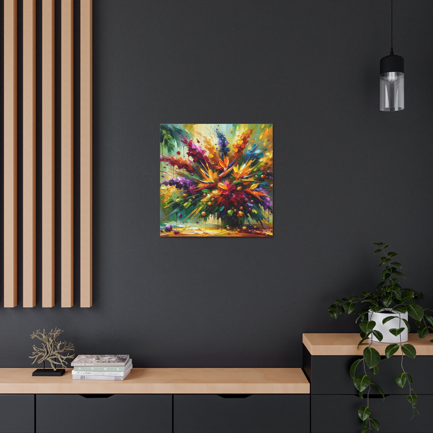 Art Print of Caribbean Bouquet, Oil Finish, West Indian Art, Canvas Gallery Wraps