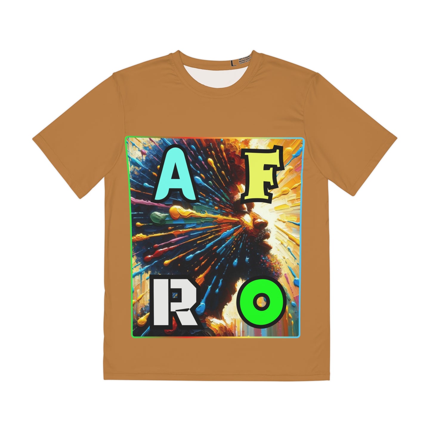 Men's Brushed Polyester Short Sleeve Tee (AOP), "AFRO"