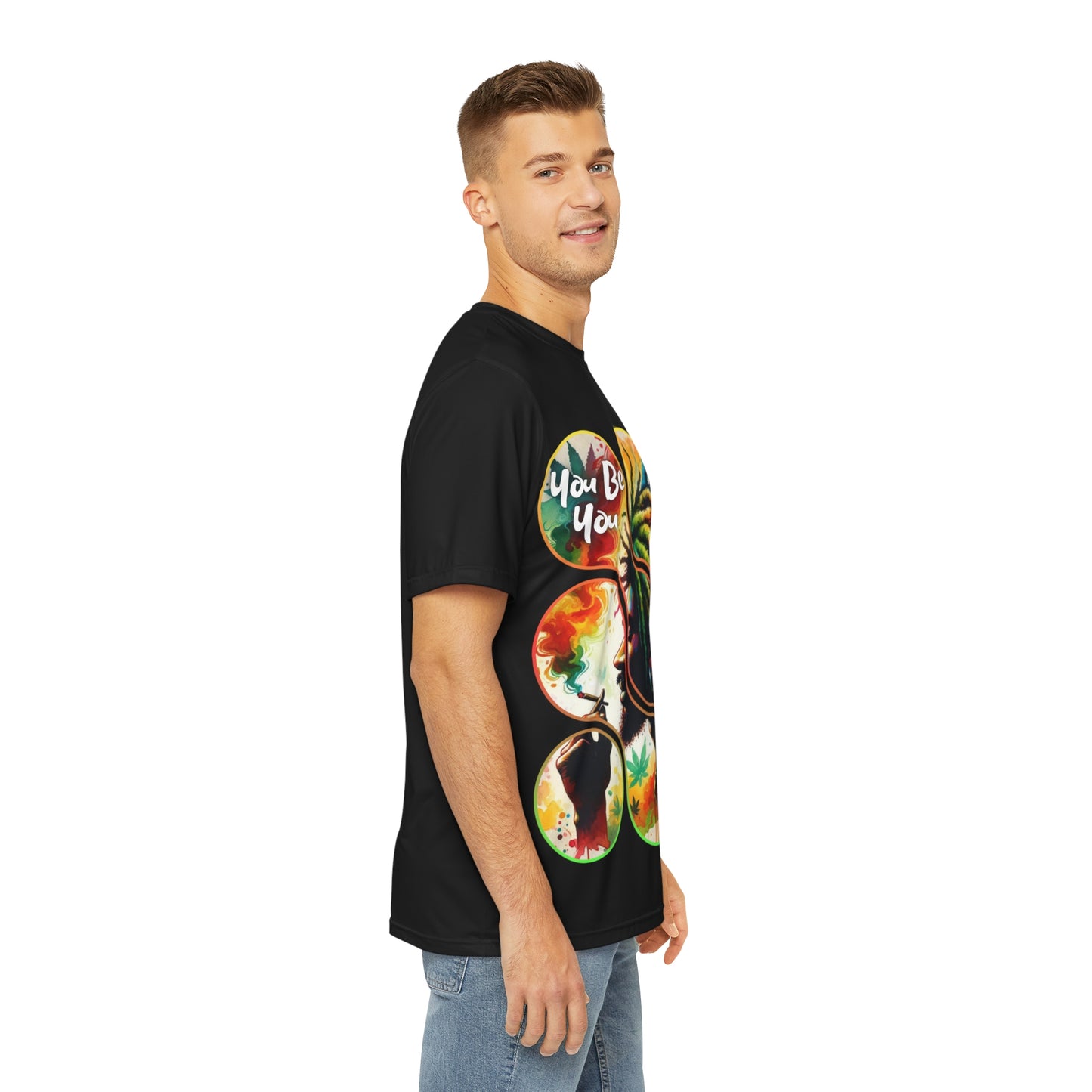 Men's Brushed Polyester Short Sleeve Tee (AOP), "You Be You, I'll Be Me"