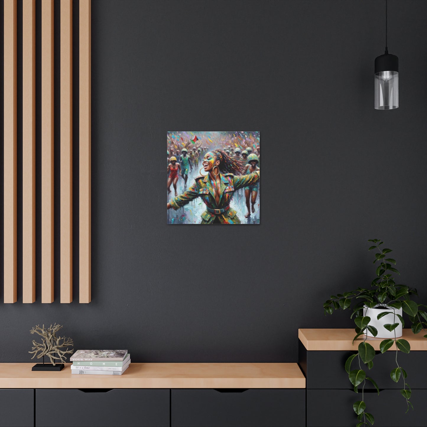 Art Print of Jouvert Morning, Afro-Caribbean Woman, Oil Finish, West Indian Ethnicity, Cultural, Heritage, Canvas Gallery Wraps