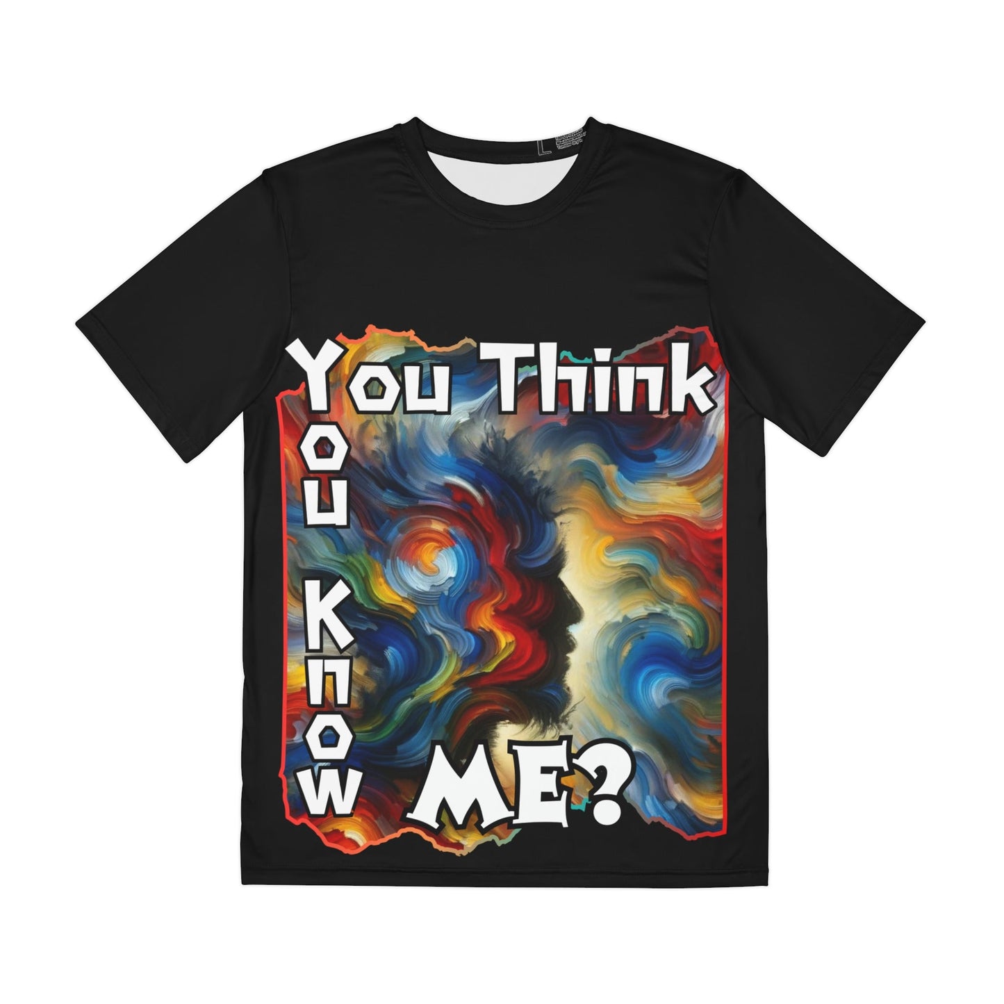 Men's Brushed Polyester Short Sleeve Tee (AOP), "You Think You Know Me?"