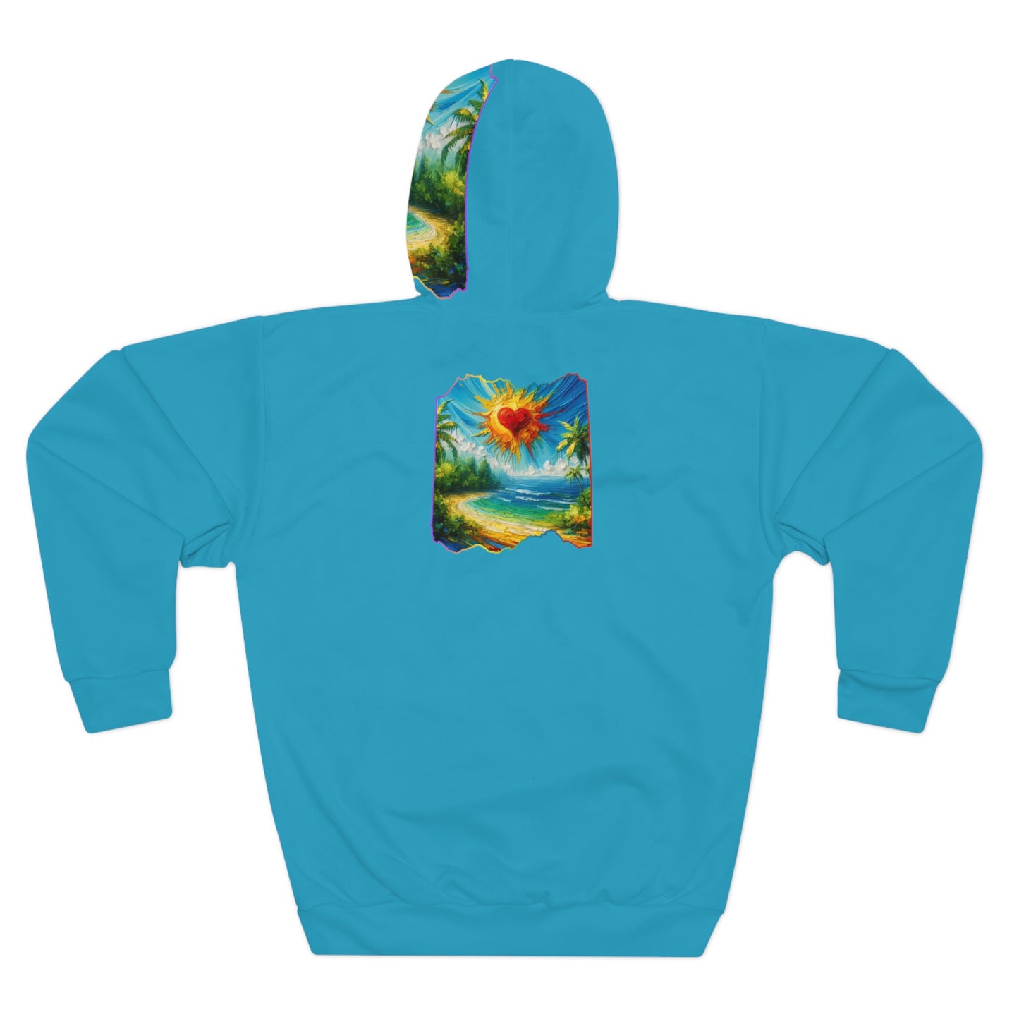 Unisex Pullover Hoodie (AOP) "Beach Print"