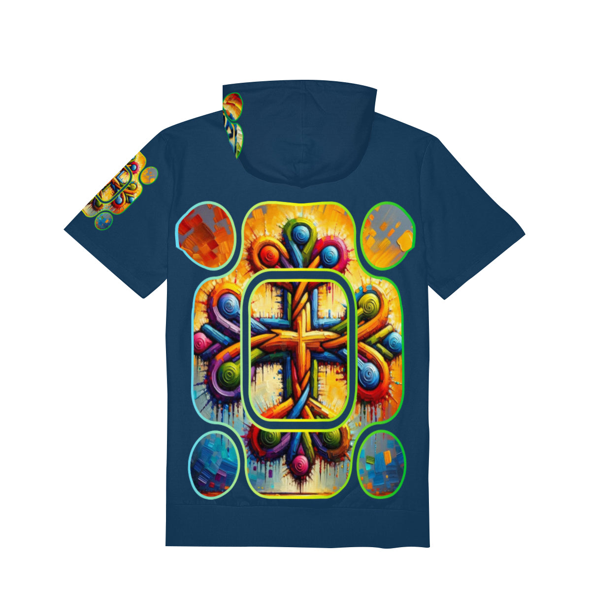 Men’s Cotton Hooded T-Shirt "Unity Abstract Print"