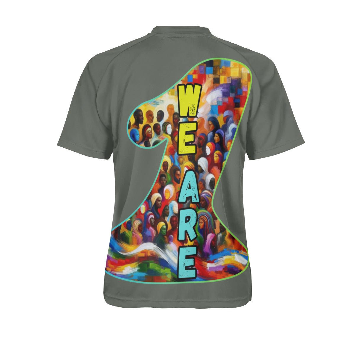 Men's V-Neck Polyester T-Shirt "We Are One"