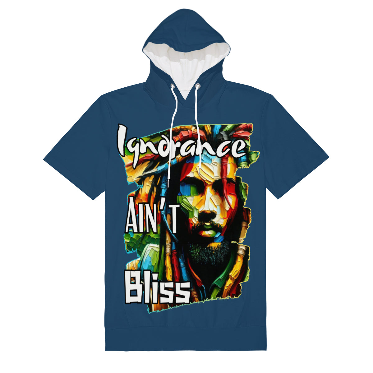 Men’s Cotton Hooded T-Shirt "Ignorance Ain't Bliss"