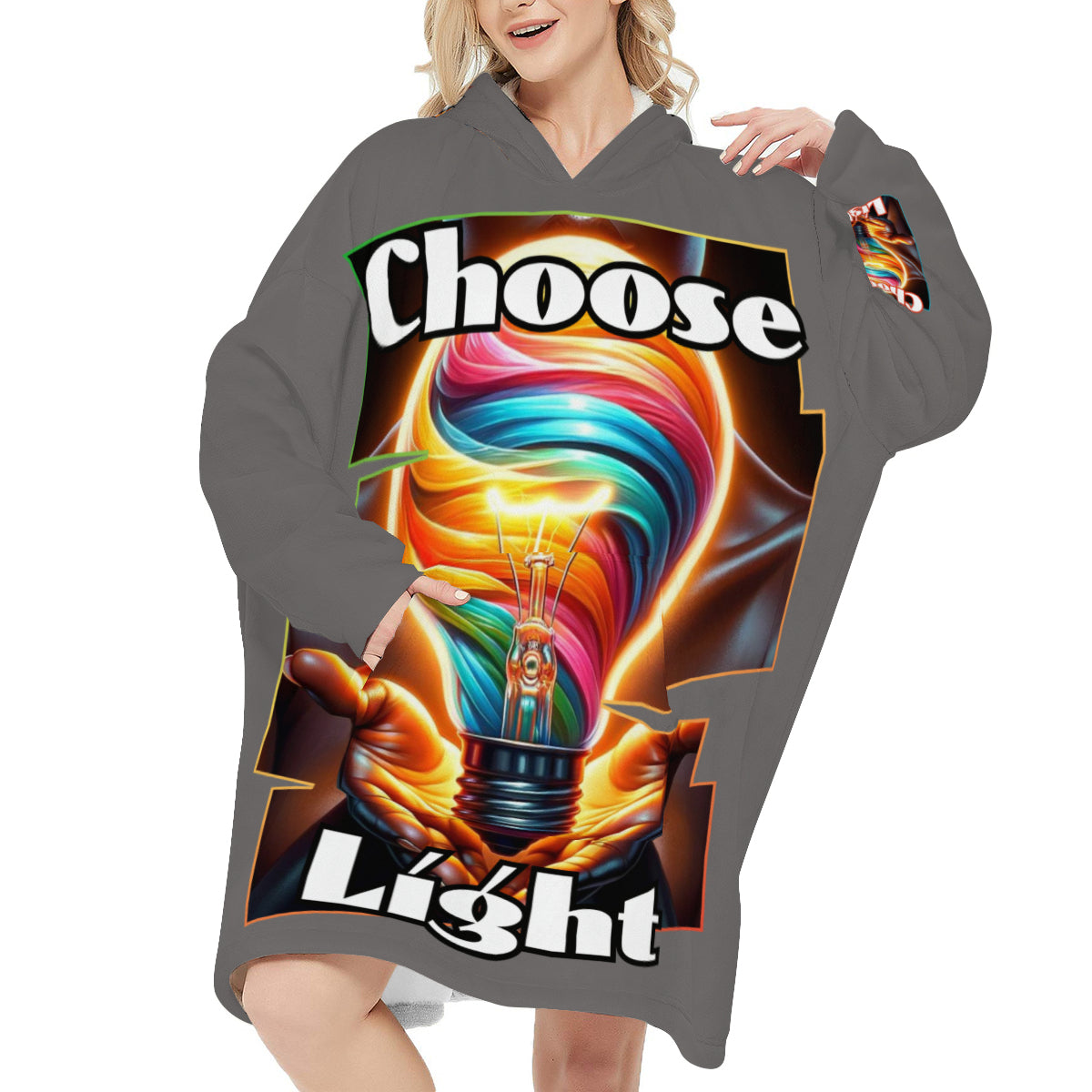 Flannel Sleeper Blanket Hoodie | "Choose Light"