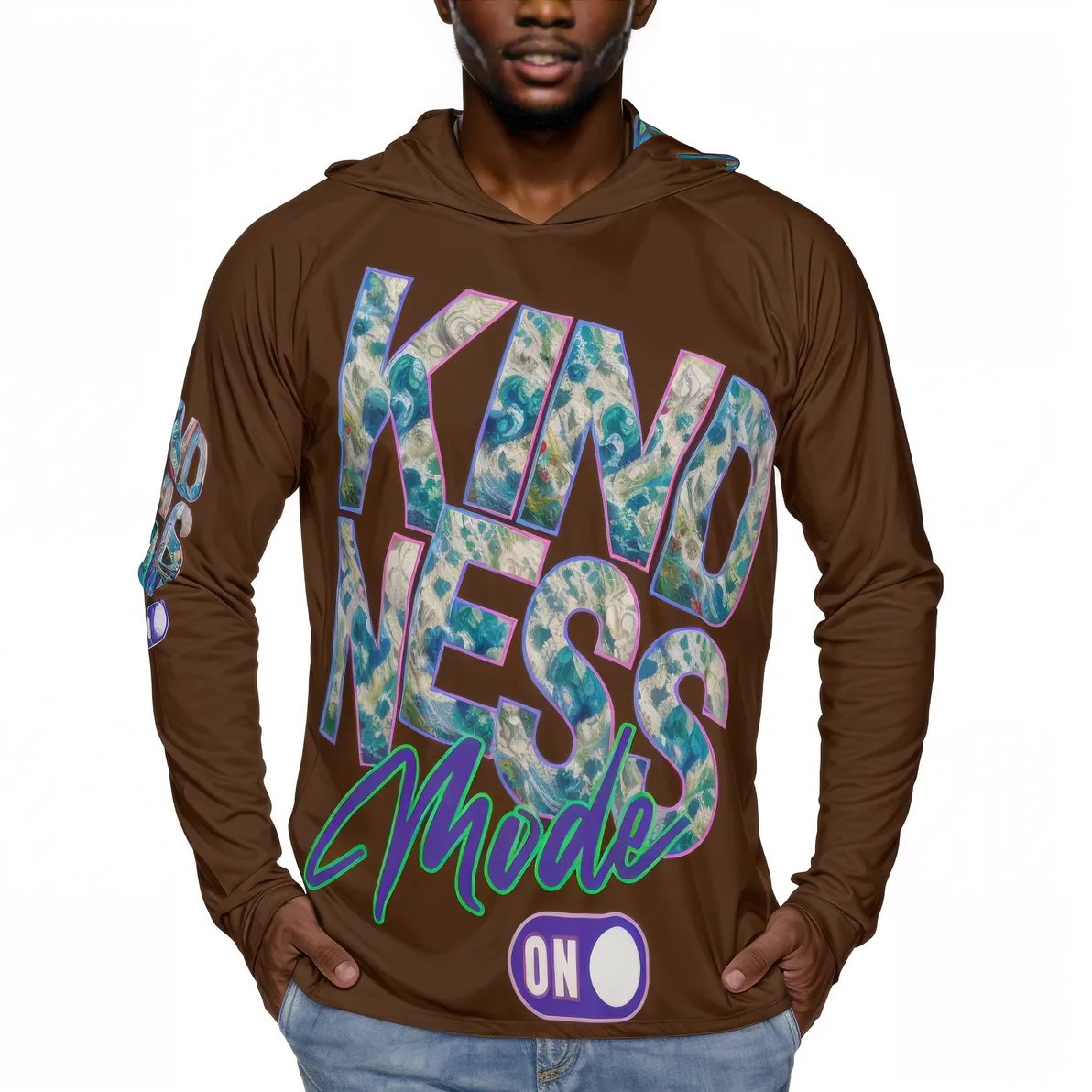 Men's Sun Protection Long Sleeve Hoodie | "Kindness Mode: On"