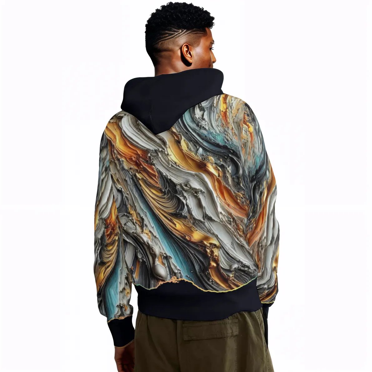 Men's Adult Hoodie Set with Double-Layer Hood "Abstract Paint Print"