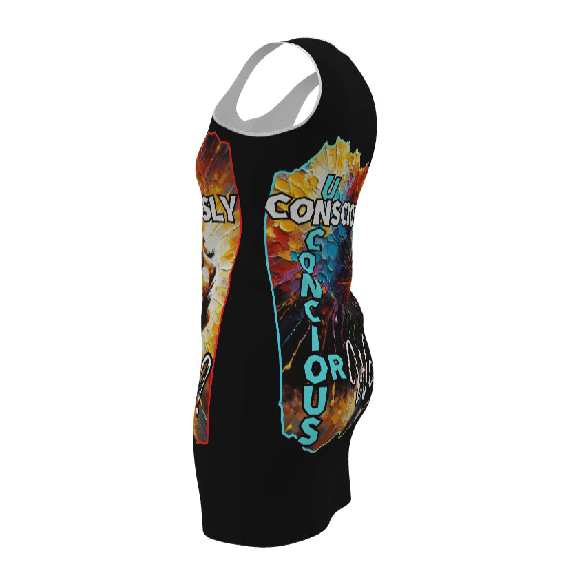 Elegant Sleeveless Vest Dress "Consciously Unconscious or Woke?"