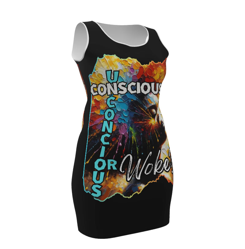 Elegant Sleeveless Vest Dress "Consciously Unconscious or Woke?"