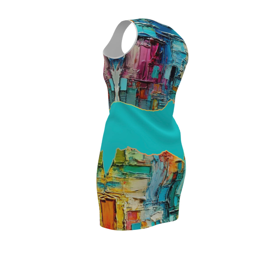 Elegant Sleeveless Vest Dress "Abstract"