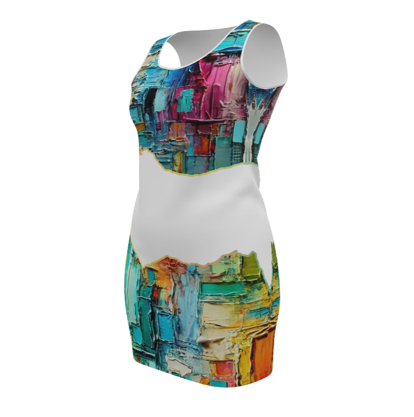 Elegant Sleeveless Vest Dress "Abstract"