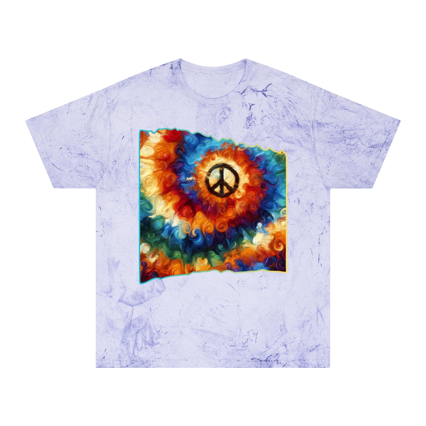 Unisex Color Blast T-Shirt "Peace" One World, Self-Love, Anti-Racism, One Love, Unity, Inclusion, Diversity, Immigrant Outsiders, Cultural Identity, Black Excellence Empowerment Inspiration, FashionWithPurpose, ConsciousClothing