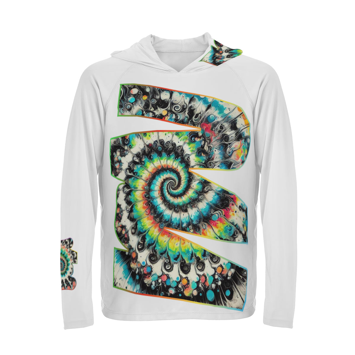 Men's Sun Protection Long Sleeve Hoodie "Abstract Tie-Dye"