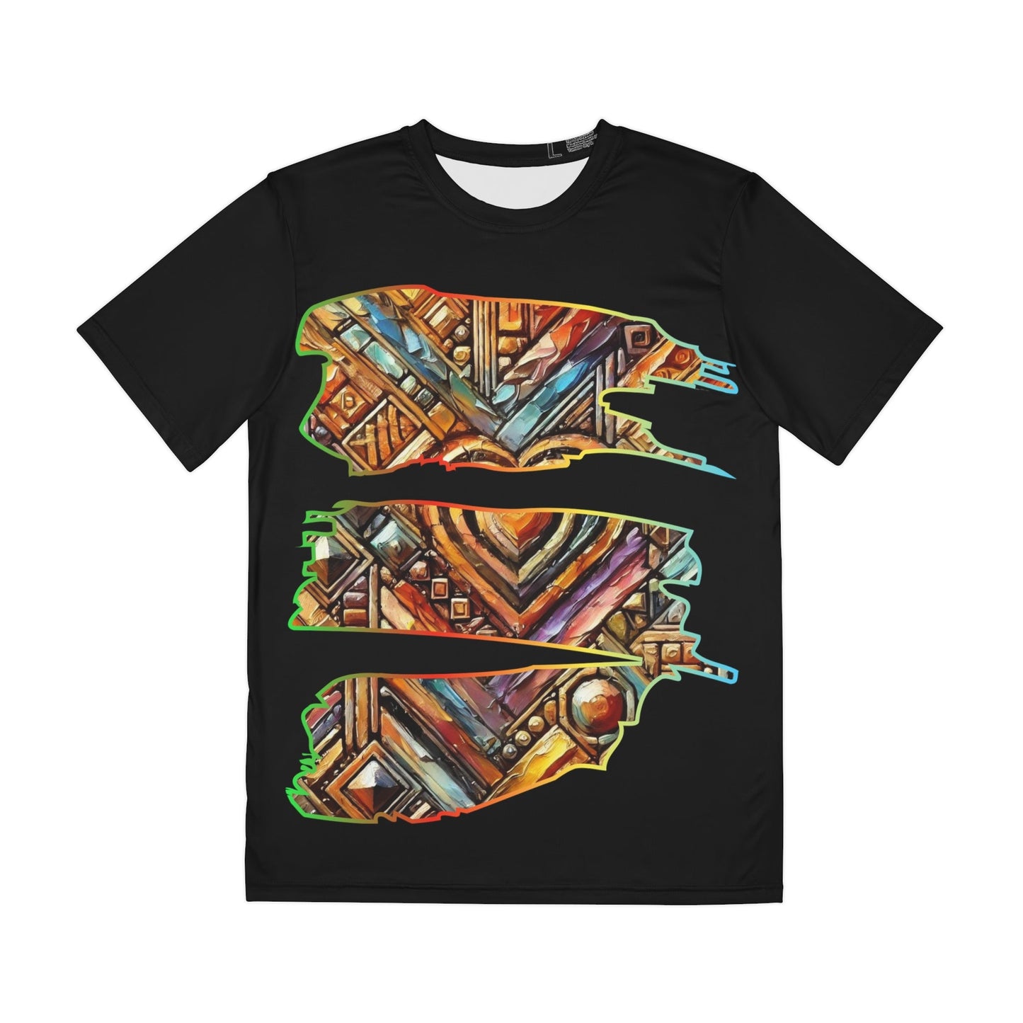 Men's Brushed Polyester Short Sleeve Tee (AOP), "Abstract African Print"