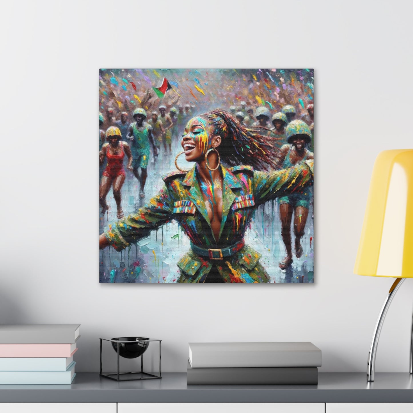 Art Print of Jouvert Morning, Afro-Caribbean Woman, Oil Finish, West Indian Ethnicity, Cultural, Heritage, Canvas Gallery Wraps