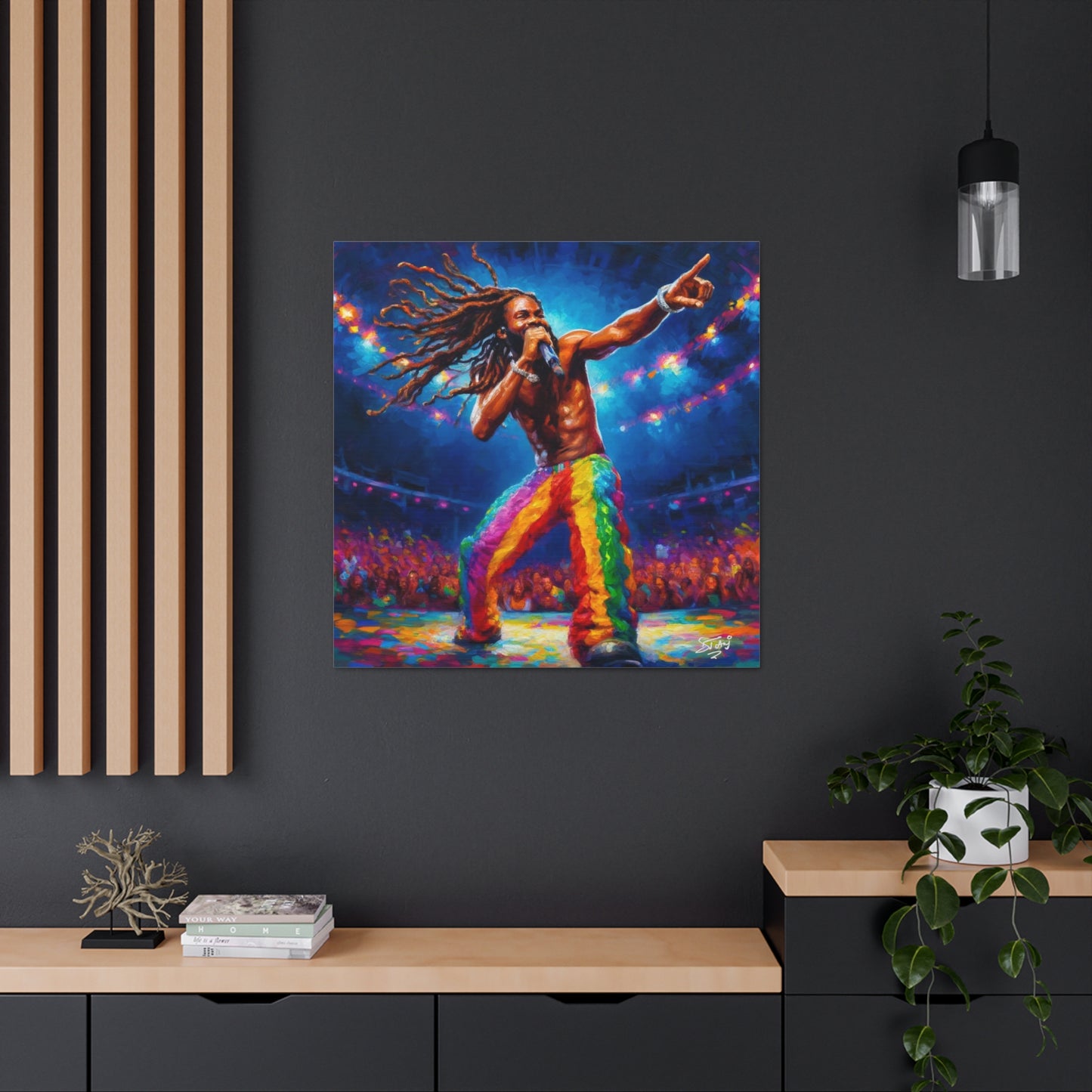 Art Print, Soca Artist, Oil Finish, West Indian Ethnicity, Cultural, Heritage, Abstract, Canvas Gallery Wrap