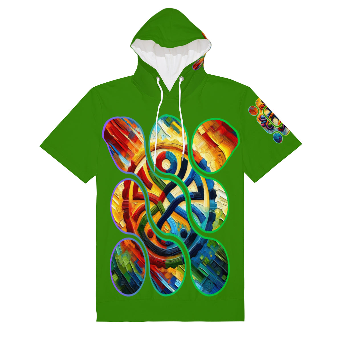 Men’s Cotton Hooded T-Shirt "Unity Abstract Print"