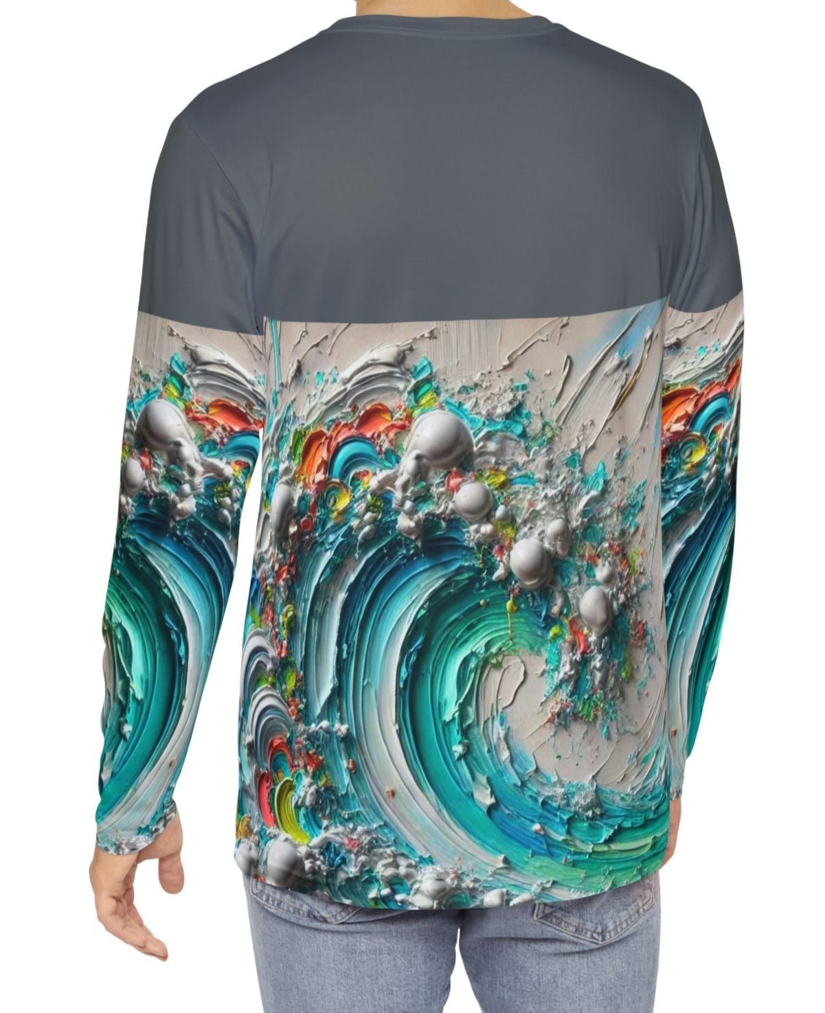 Men's Brushed Polyester Long Sleeve Shirt (AOP) Abstract Paint Print