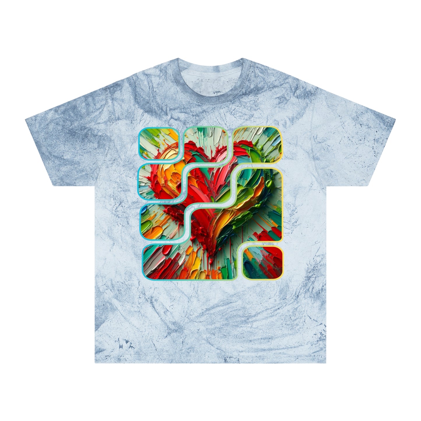 Unisex Color Blast T-Shirt "Love" One World, Self-Love, Anti-Racism, One Love, Unity, Inclusion, Diversity, Immigrant Outsiders, Cultural Identity, Black Excellence Empowerment Inspiration, FashionWithPurpose, ConsciousClothing