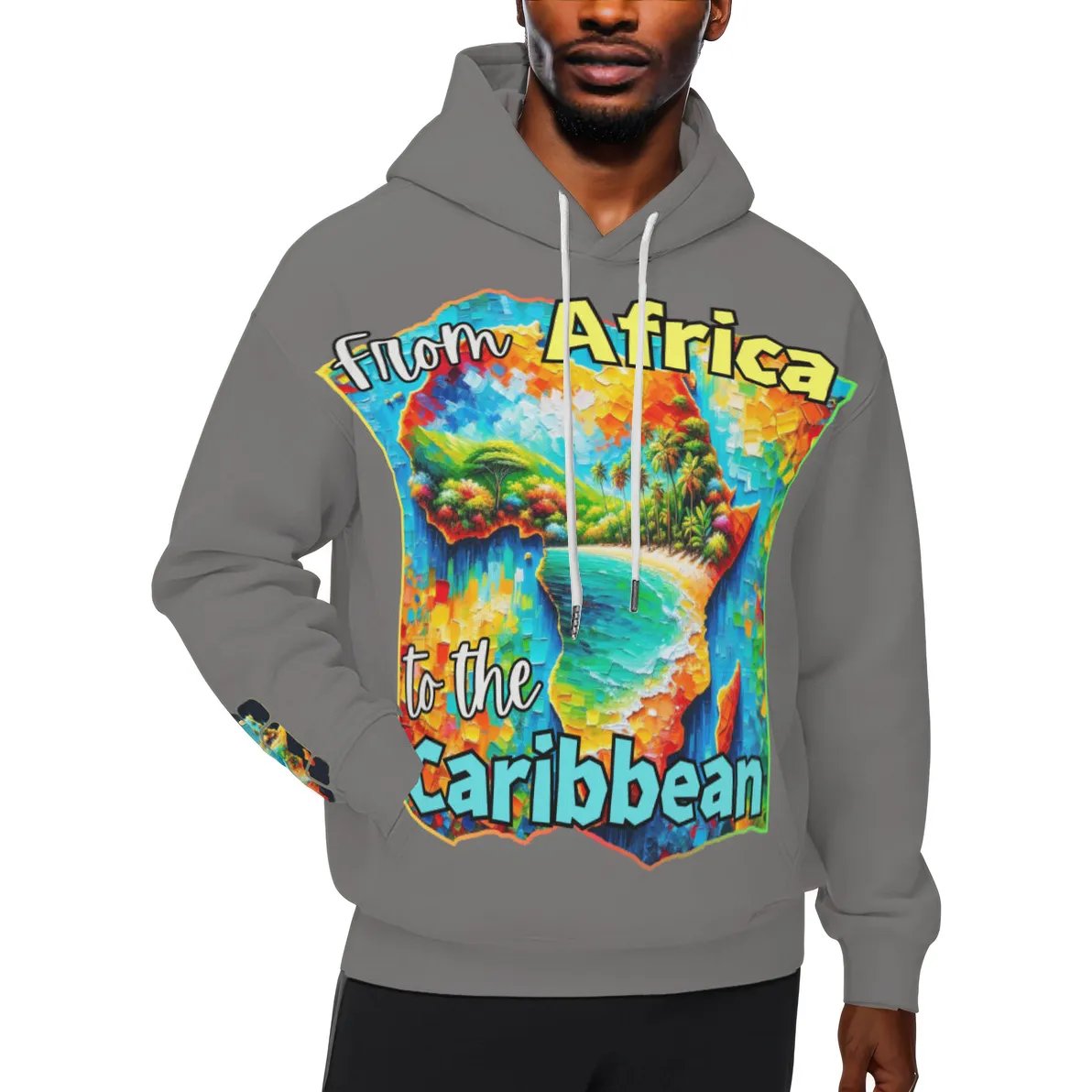 Men’s Plush Fleece Lined Hoodie "From Africa to the Caribbean"