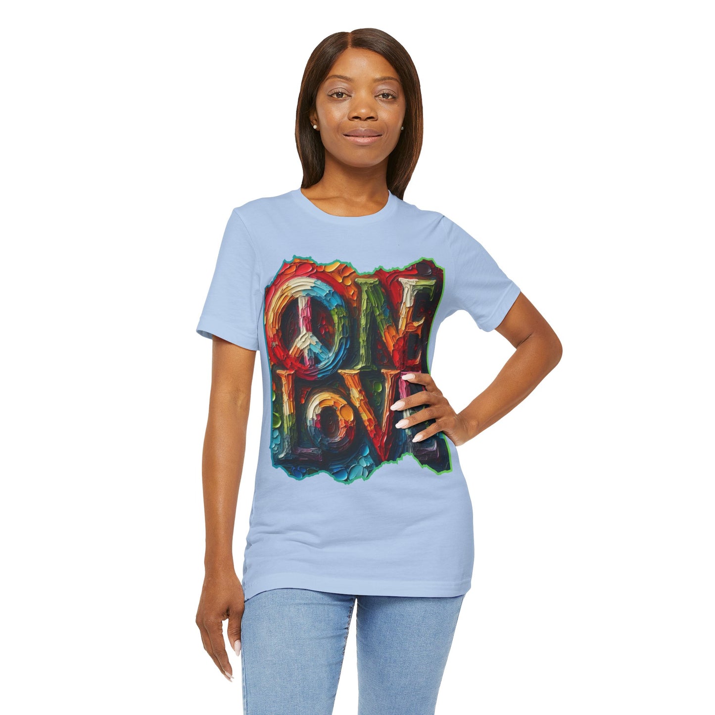 Unisex Jersey Short Sleeve Tee, "One Love" Imposter Syndrome, Mental Wellness, Stress Relief, Self-Awareness, Unity, Inclusion, Anti-Racism, One Love, Inclusion, DEI, Diversity