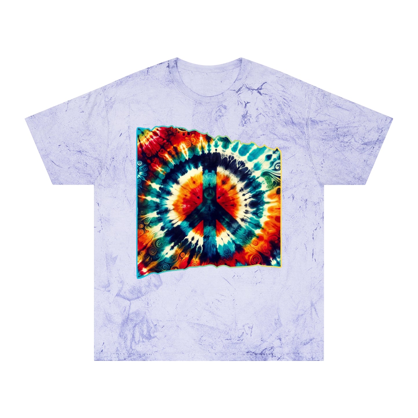 Unisex Color Blast T-Shirt "Peace" One World, Self-Love, Anti-Racism, One Love, Unity, Inclusion, Diversity, Immigrant Outsiders, Cultural Identity, Black Excellence Empowerment Inspiration, FashionWithPurpose, ConsciousClothing