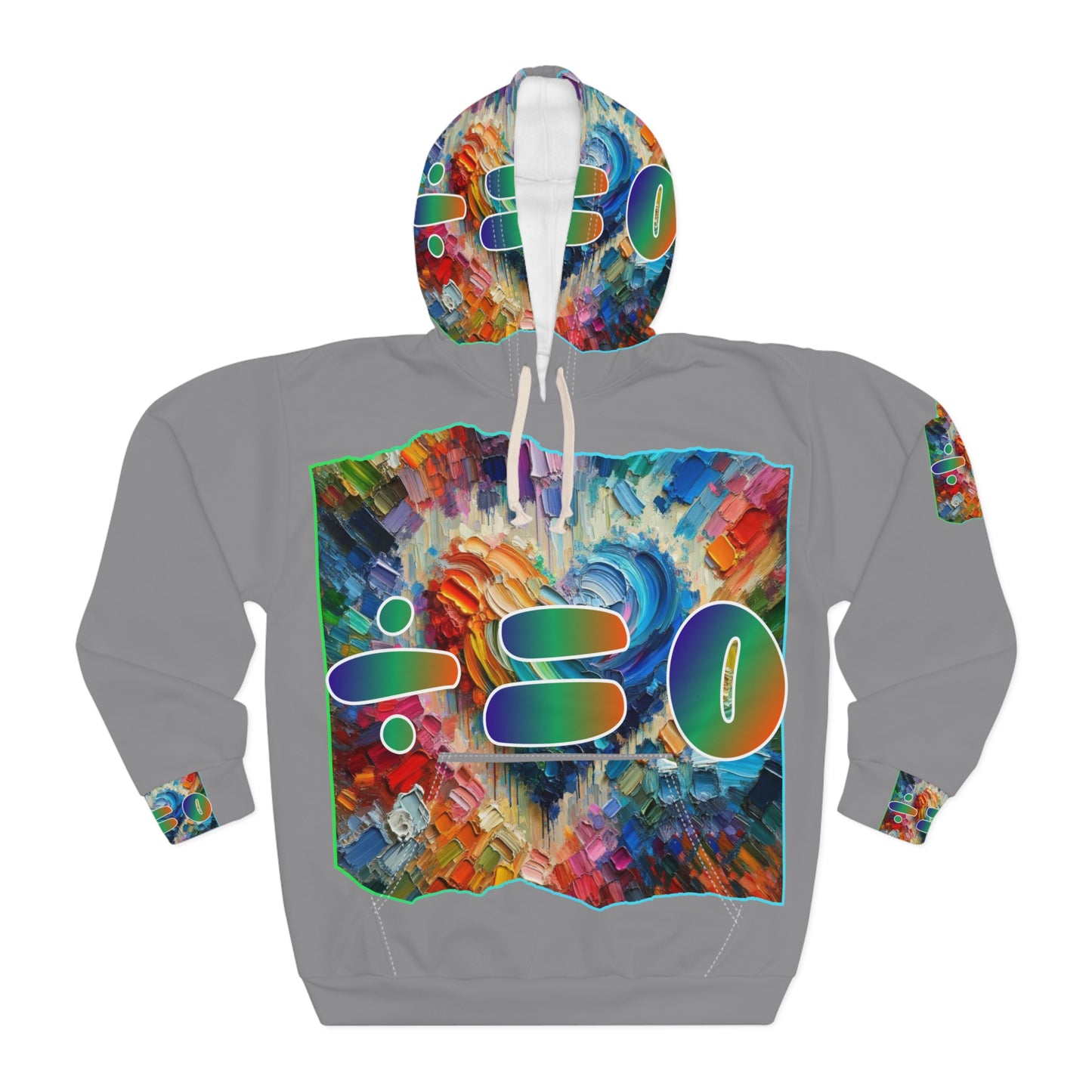 Unisex Pullover Hoodie (AOP) "Divided Equal Zero"